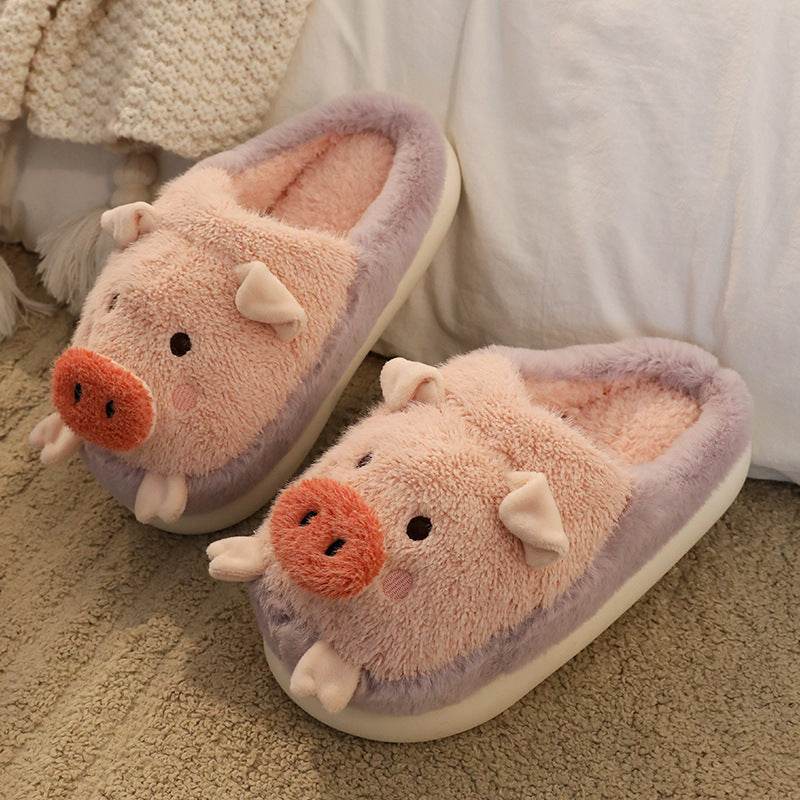 Cute Cloud Pig Plush Slippers for Women - Soft Fuzzy House Shoes for Indoor Comfort - Perfect for Relaxing at Home, Lounge Wear & Gift Giving