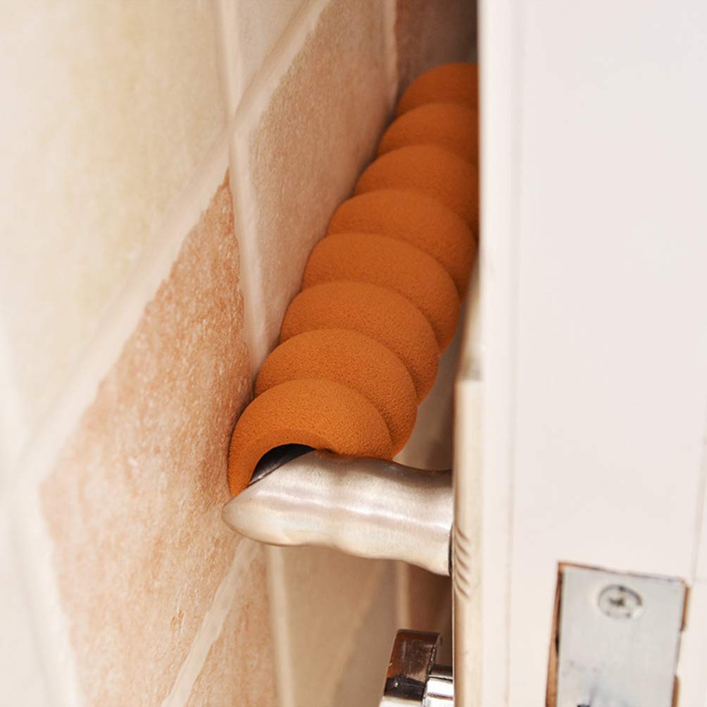 NUOBESTY 4-Pack Silicone Door Knob Covers - Soft Spiral Foam Handle Protectors for Baby Safety, Childproof & Anti-Collision (Fits Standard Doorknobs & Levers) - Perfect for Homes with Toddlers & Pets