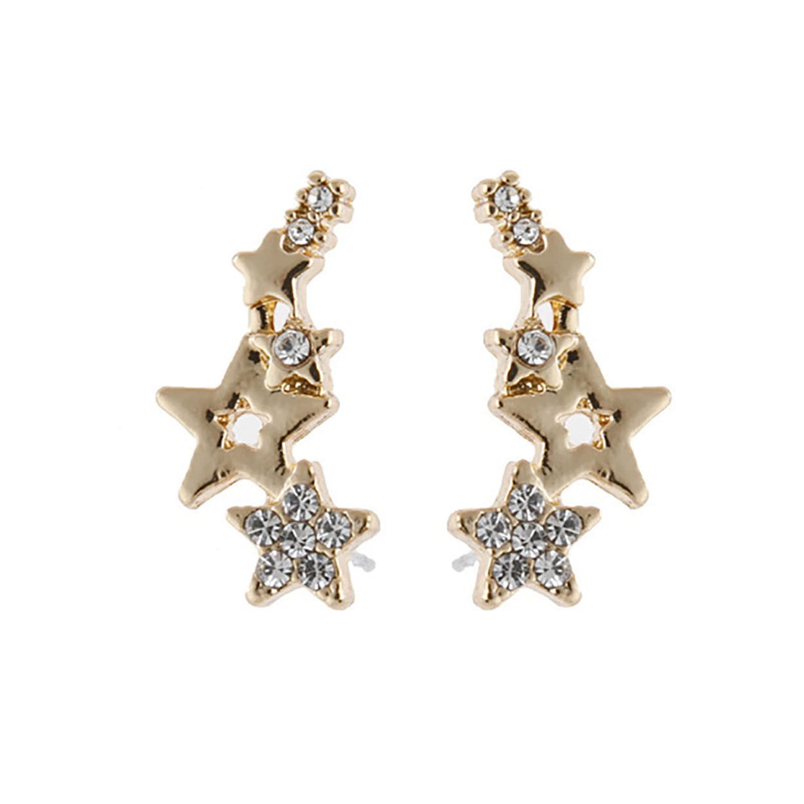 Sparkling Star Rhinestone Statement Earrings for Women - Elegant Drop Dangle Hoop Earrings with Studs | Perfect Valentine's Day, Anniversary & Wedding Gifts | Great for Parties, Date Nights & Special Occasions