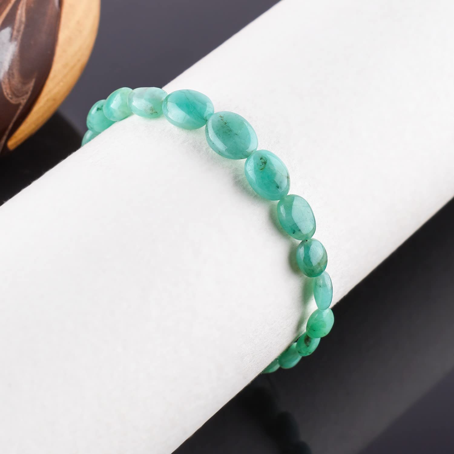 Natural Emerald Gemstone Bolo Bracelet - 14K Gold Plated & 925 Sterling Silver Adjustable Beaded Jewelry for Women | Elegant Birthday, Mother's Day Gift | Perfect for Casual Wear, Office Accessories & Special Occasions (10