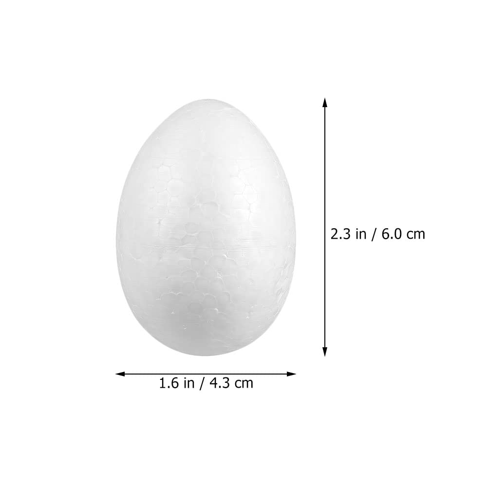 LUOZZY 30 Pcs White Styrofoam Easter Eggs - 6cm Polystyrene Foam Craft Eggs for DIY Decorations, Easter Basket Fillers, Spring Home Decor & Party Supplies