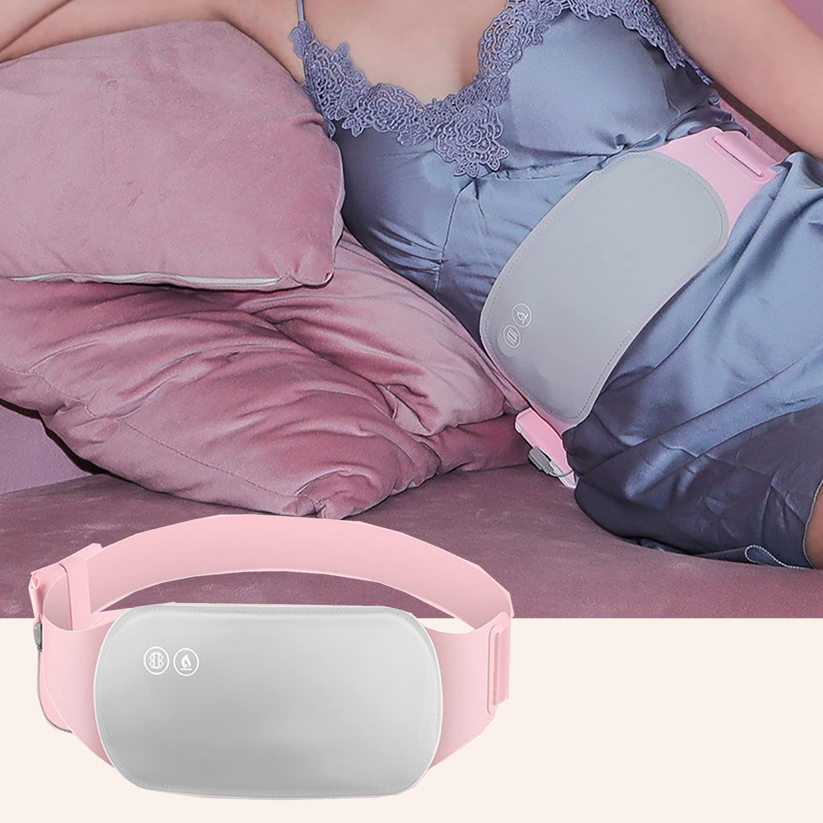 Comfier Electric Heating Pad for Back Pain Relief - USB Powered Heat Massage Belt with Vibration Therapy - Hot Compress Wrap for Men & Women - Perfect Gift for Dad, Office Workers & Home Use