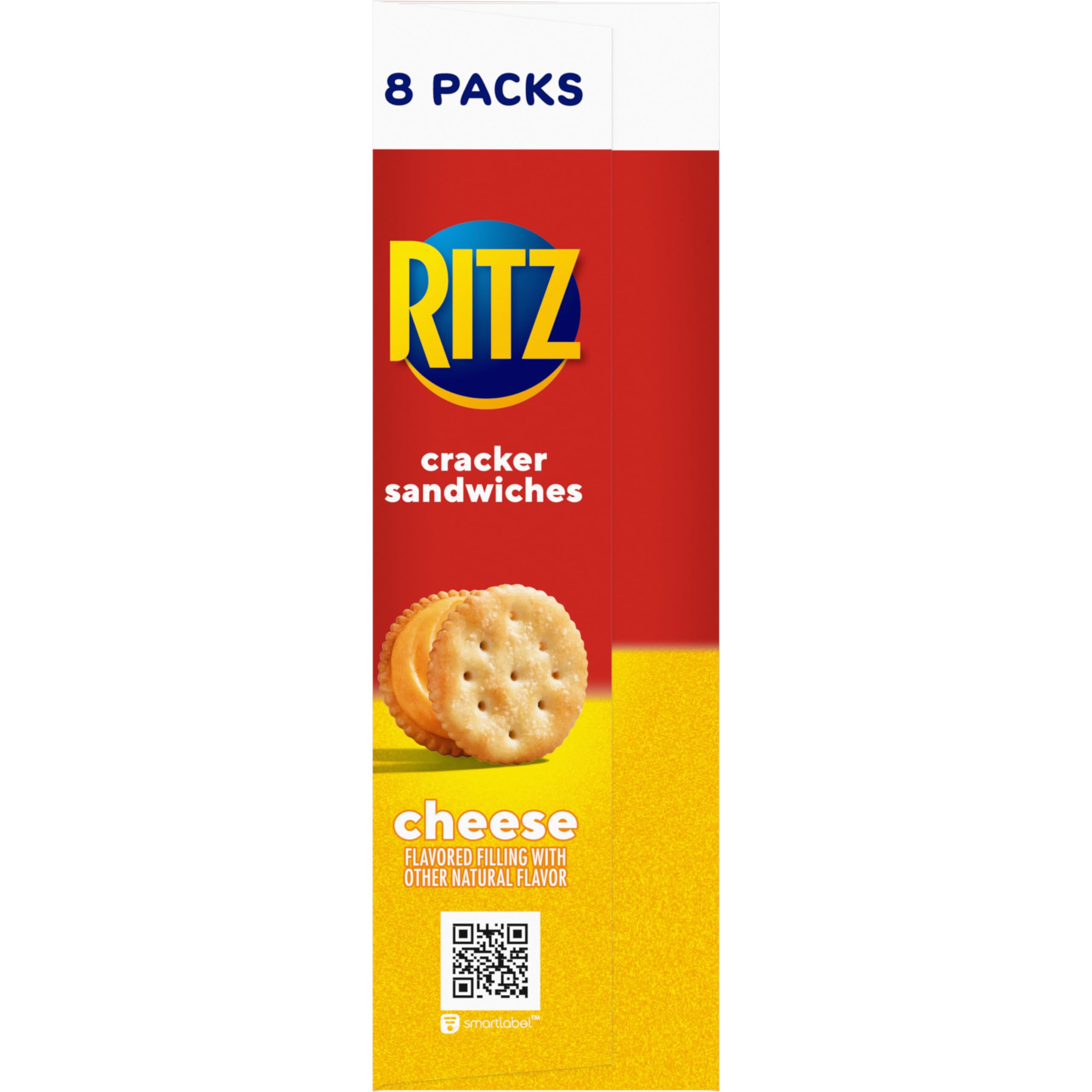 RITZ Cheese Sandwich Crackers - 48 Individually Wrapped Snack Packs (6 Boxes, 6 Crackers Each) - Perfect for School Lunches, Office Snacks & On-the-Go Treats