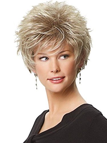 Gabor Wigs Short Textured Layers Spiky Cap Wig - Perk Avg Cap Style in Almond Mist Color (G14+) | Lightweight Capless Design with Wide Stretch & Thinner Lace | Perfect for Daily Wear, Cosplay & Hair Loss Solutions
