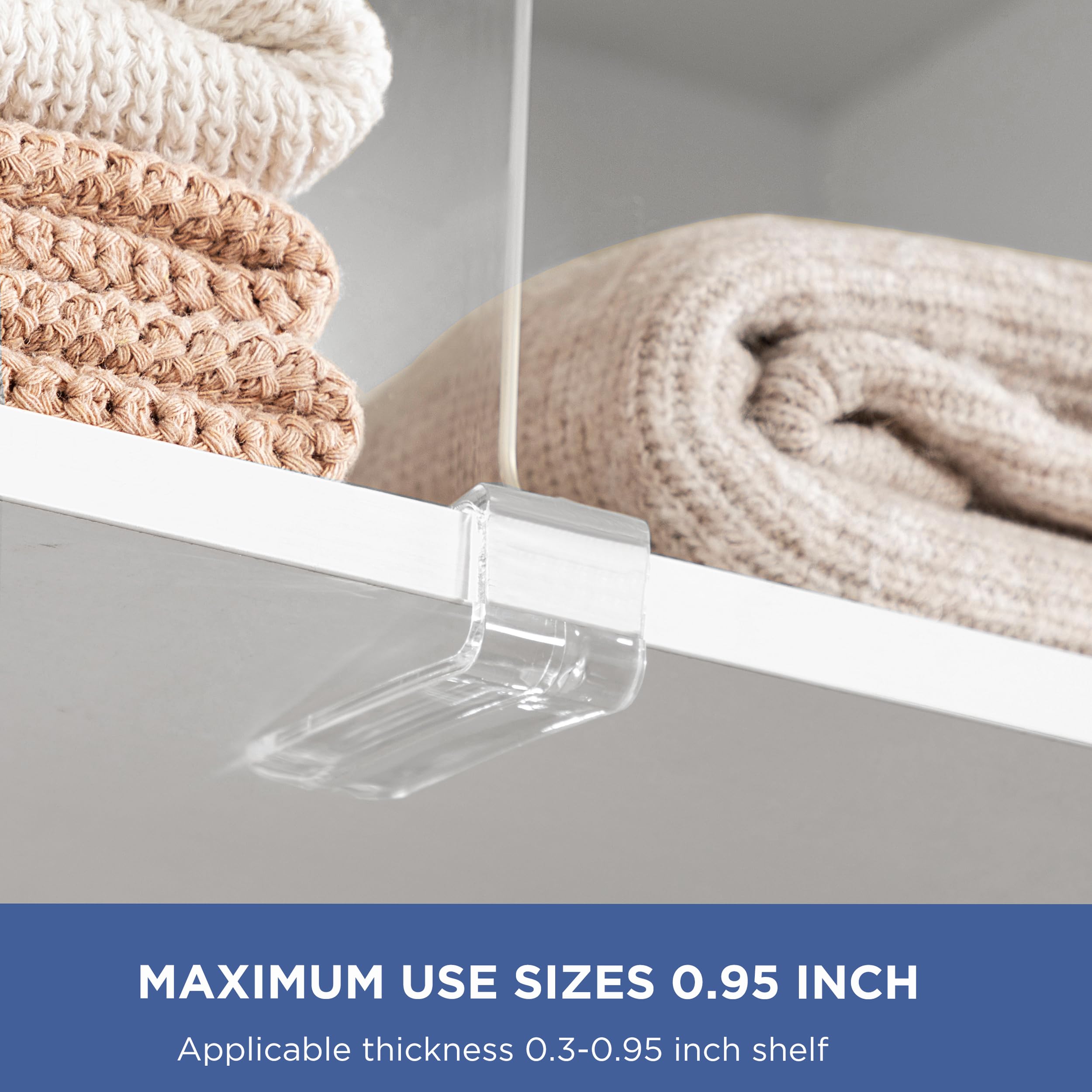 6 Pack 12 Inch Extra Tall Clear Acrylic Shelf Dividers - Closet Organizer for Vertical Shelves in Bedroom, Office & Kitchen - Perfect for Organizing Clothes, Books & Kitchen Supplies