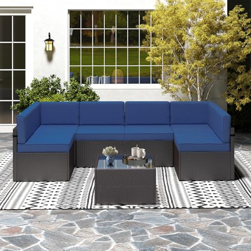 Dark Blue Cushions+brown Sofa