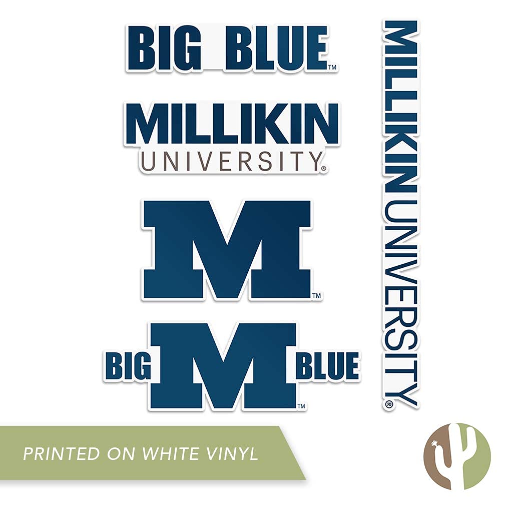 Desert Cactus Millikin University Sticker - MU Big Blue Vinyl Decals for Laptop, Water Bottle, Car & Scrapbook - Premium T2 Vinyl Stickers for College Pride, Dorm Decor & School Spirit | Perfect for Students, Alumni & Fans