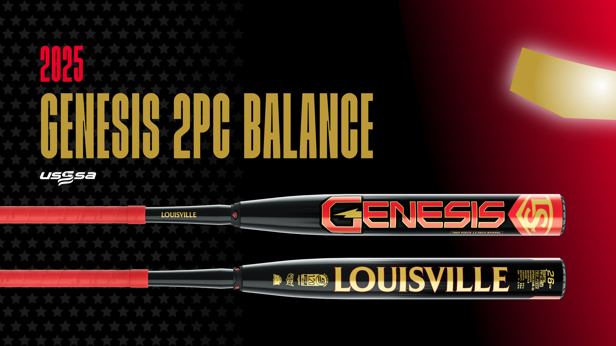 Louisville Genesis 2025 2-Piece Joshua Jones Balanced USSSA Slowpitch Softball Bat - Perfect for Competitive Slowpitch Games & Tournaments