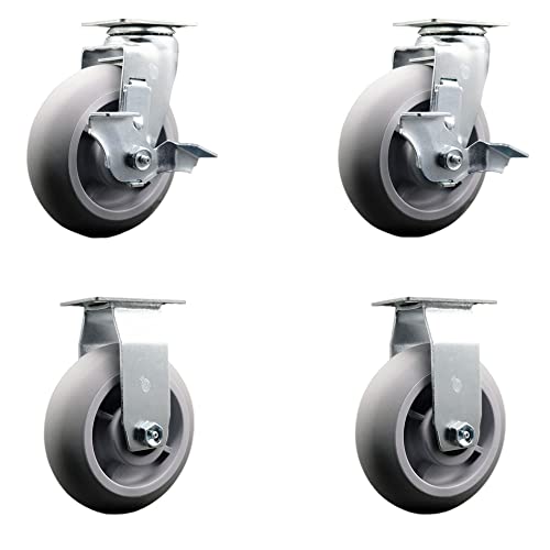 2 Swivel w/2 Top Lock Brakes - 2 Rigid