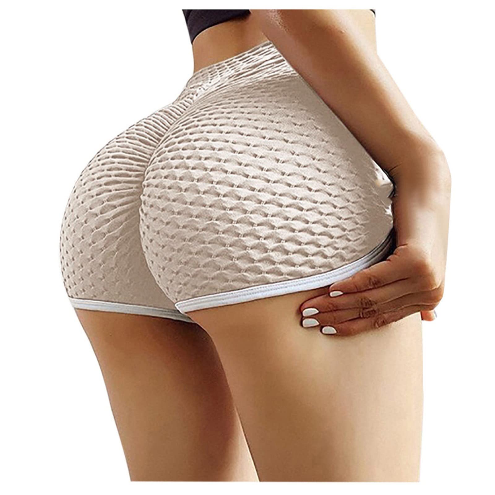 High Waist Yoga Shorts for Women with 2 Side Pockets - Tummy Control Workout Shorts for Running, Home Exercise & Gym - Comfortable & Breathable Activewear (VV058)