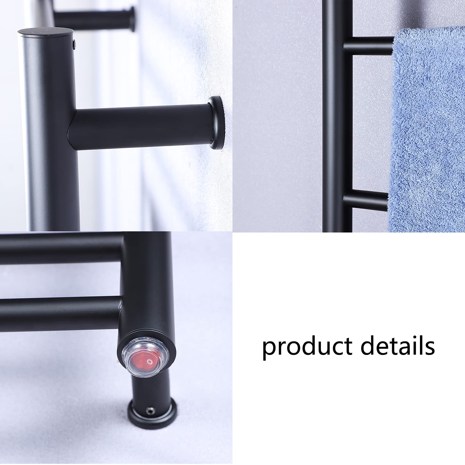 APUM Electric Heated Towel Warmer Rack - 14 Bars Wall Mounted 304 Stainless Steel with Timer (162W, Plug-in) for Bathroom, Spa, Gym & Luxury Home Use