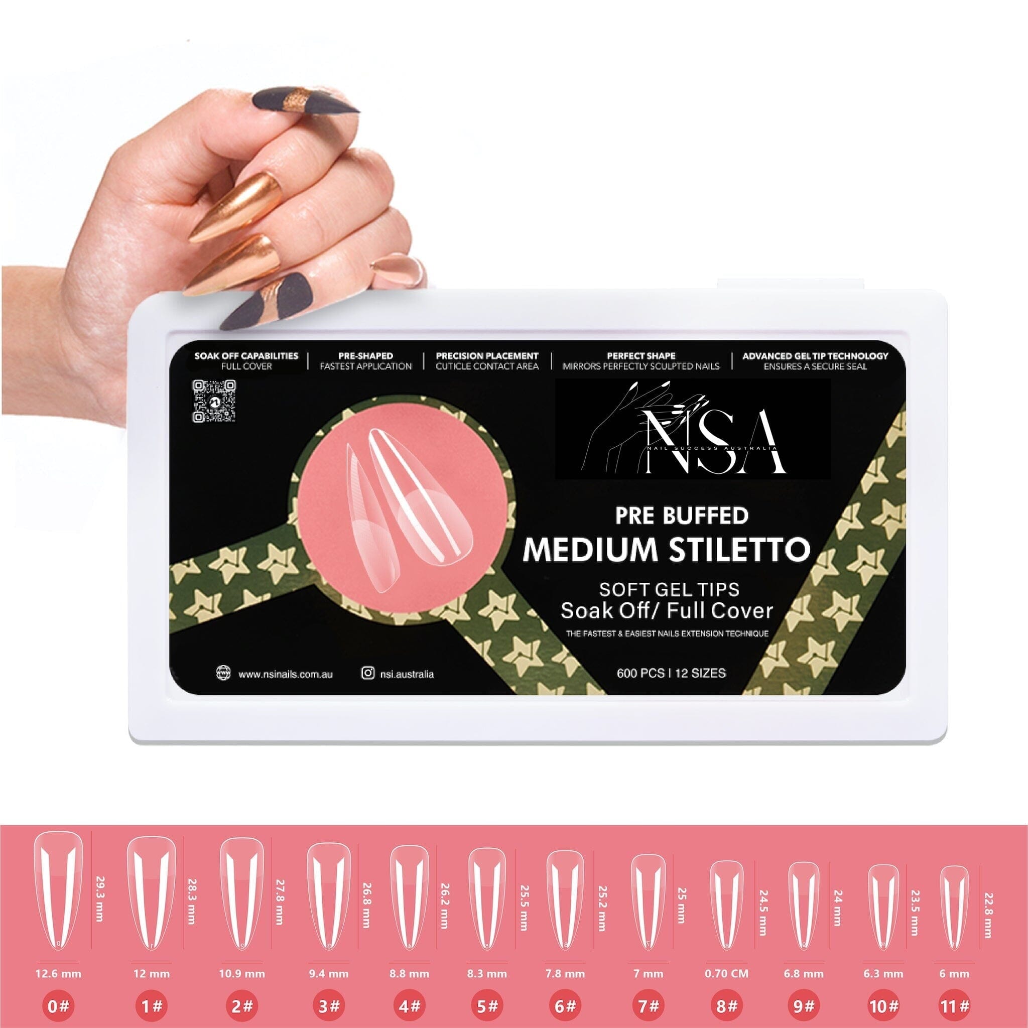 Gel Nail Extensions - Pre Buffed Tips for Strong & Natural-Looking Nails | Perfect for DIY Manicures & Salon Quality Results