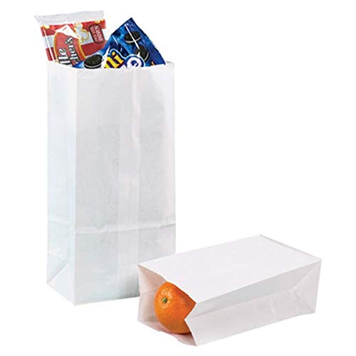 Eco-Friendly Small White Kraft Paper Bags 3x2x6 Inches - 100 Pack for Party Favors, Lunches, Groceries & Wedding Favors | Perfect for Gift Packaging, Snacks & Retail Use