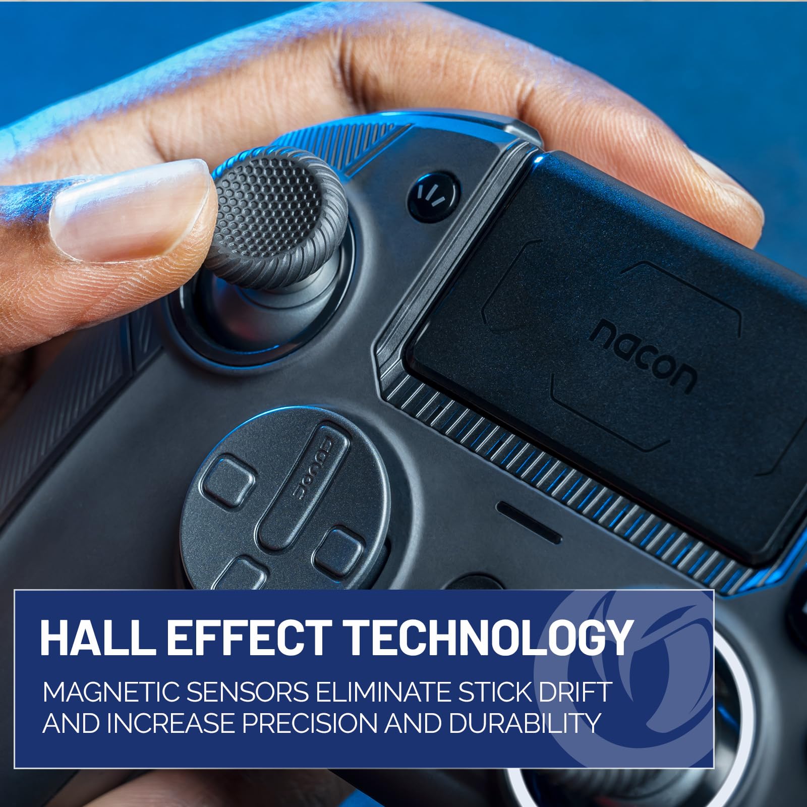 NACON Revolution 5 Pro Officially Licensed Wireless Gaming Controller for PS5, PS4 & PC - Hall Effect Joysticks, Trigger Stops, Customizable Buttons, Bluetooth Audio - Triple Black (Renewed) - Perfect for Competitive Gaming, Streaming & Long Play Sessions