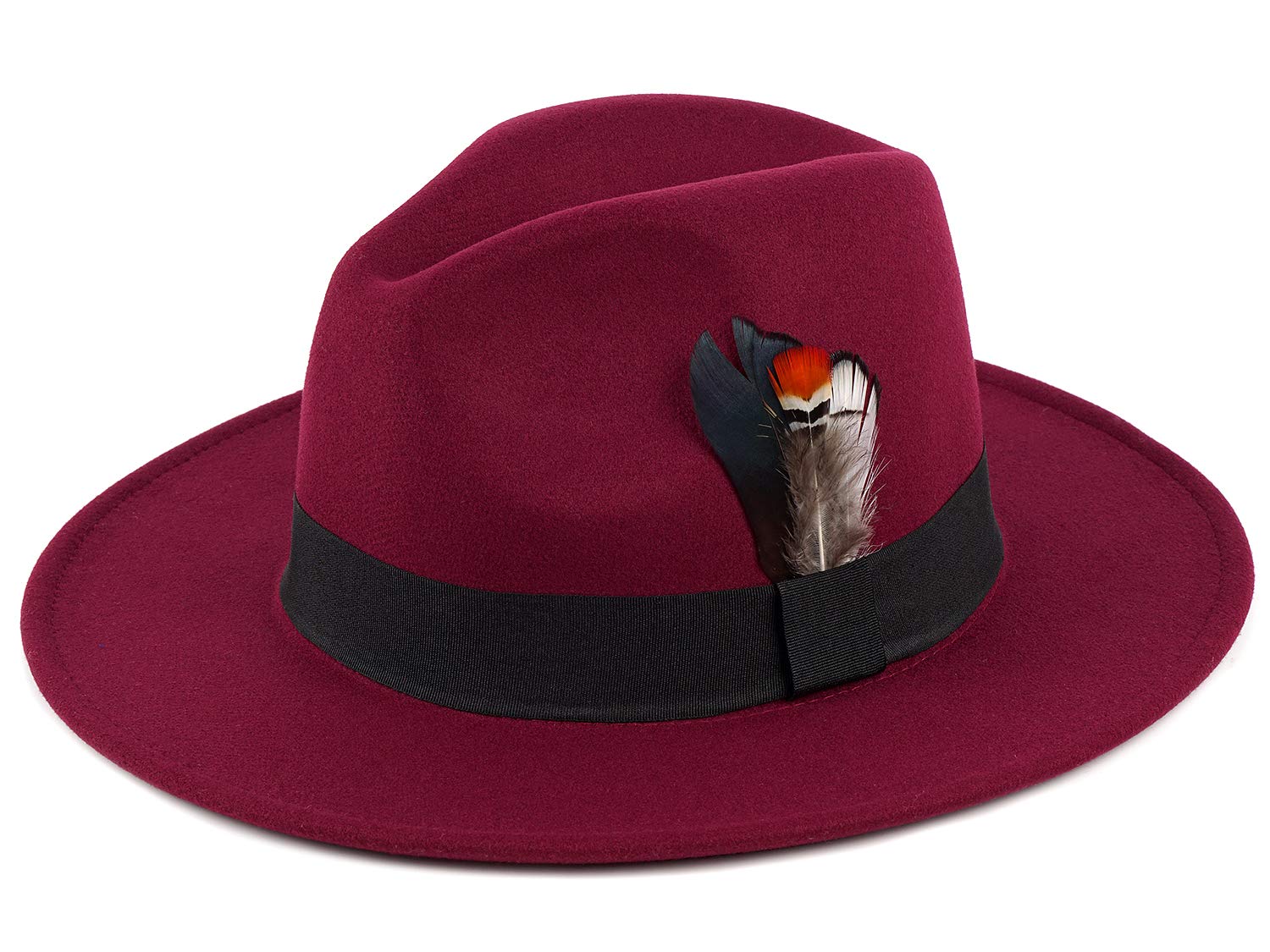 FADACHY Classic Fedora Hat for Men & Women - Wide Brim Wool Felt Dress Hat - Vintage Style Panama Fedora for Outdoor, Wedding & Fashion Events