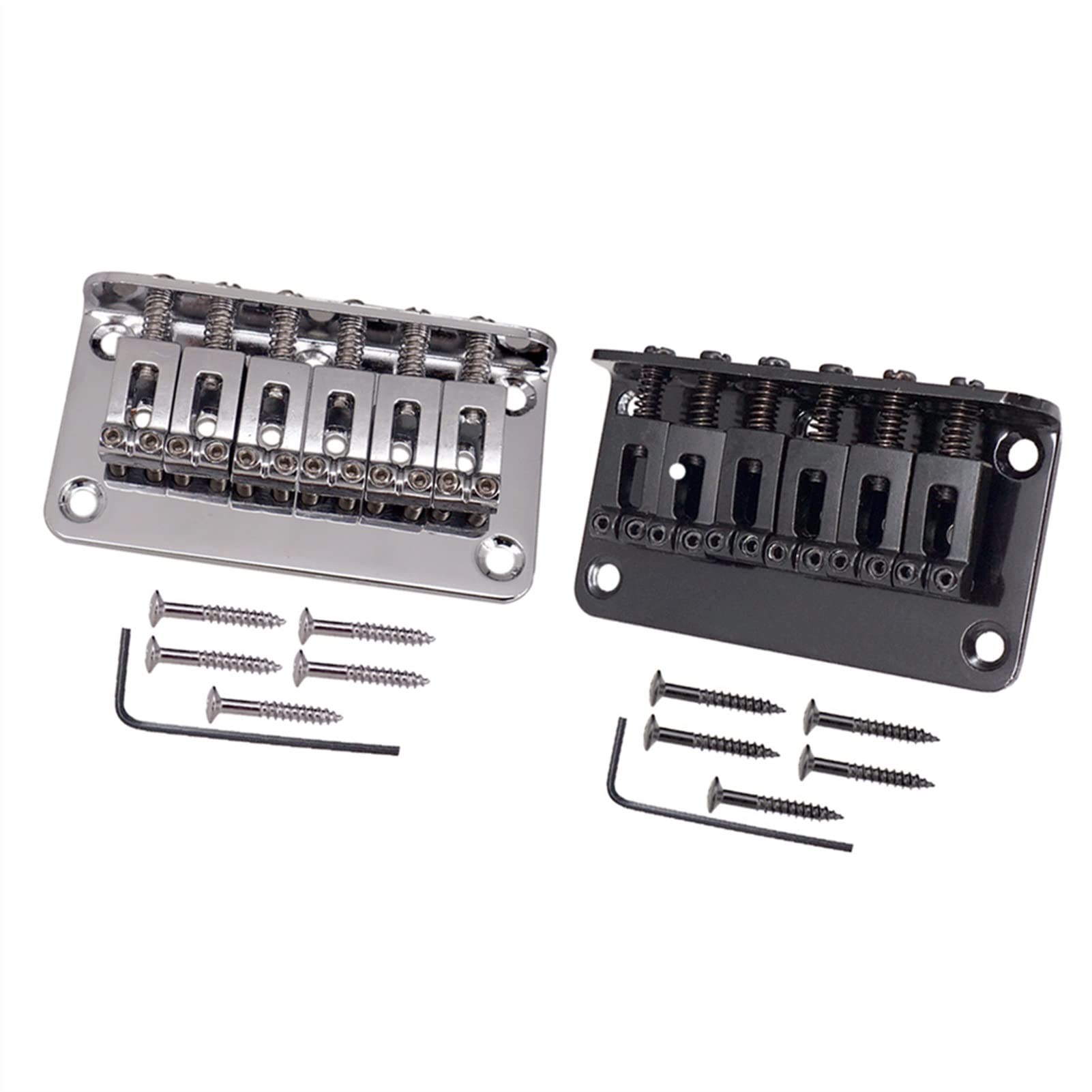 6 String Electric Guitar Saddle Bridge with 5 Screws - Silver | Replacement Part for Electric Guitar Bridge Repair | Perfect for Rock, Blues & Metal Performances