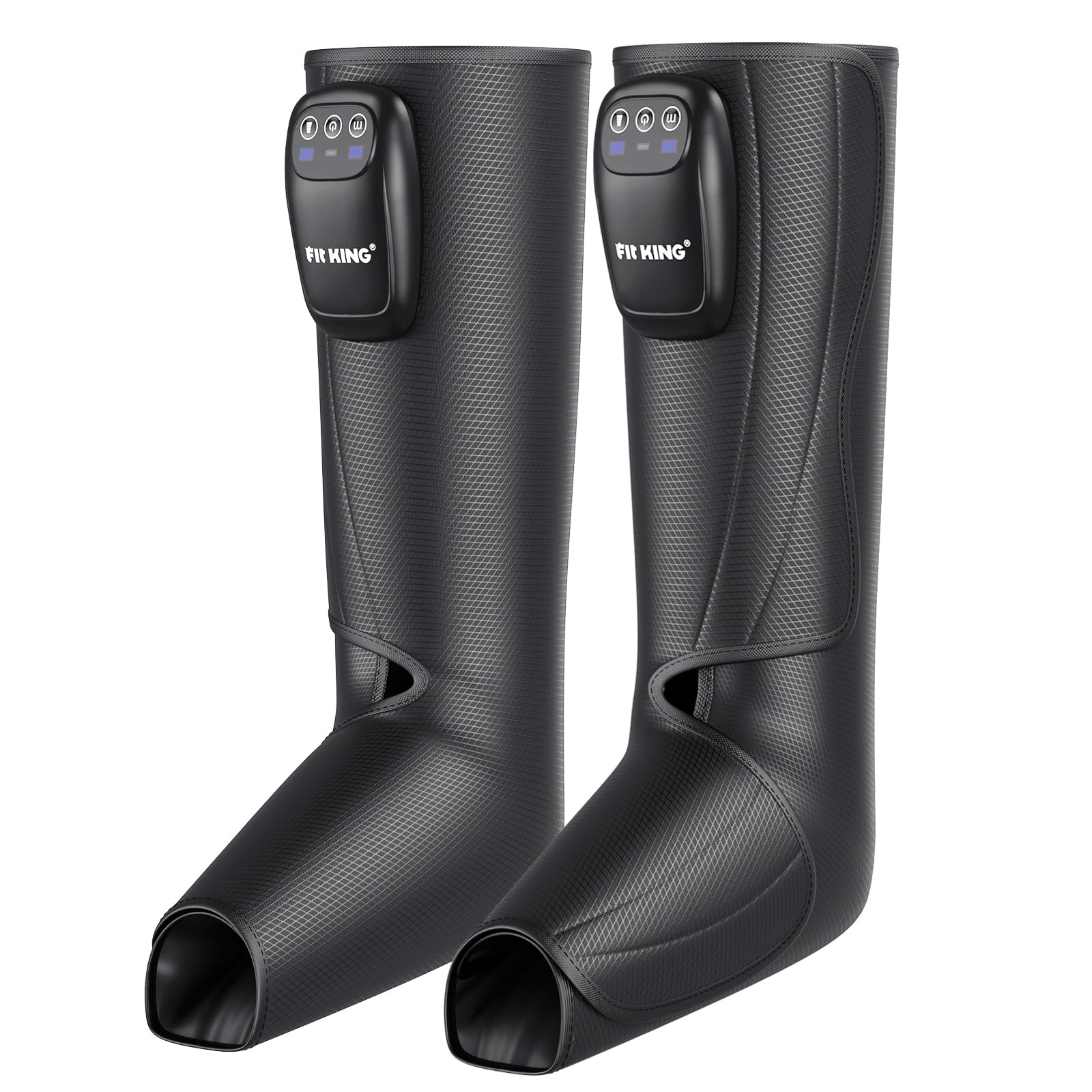 FIT KING Upgraded Cordless Leg & Foot Massager for Pain Relief, Improved Circulation, Muscle Relaxation & Recovery | Rechargeable Portable Compression Boots with Travel Bag | Perfect for Home, Office & Travel Use | Great Health Gift for Men & Women