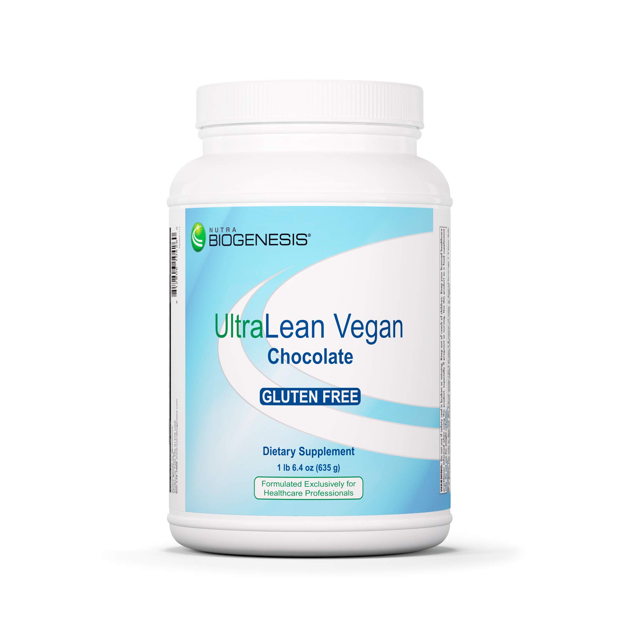 Nutra BioGenesis UltraLean Vegan Chocolate Protein Powder - Plant-Based Protein Powder for Men & Women, Lactose-Free Pea Protein for Muscle Recovery & Weight Loss with Micronutrients & Vitamins - 1.76 lb (800g) - Perfect for Post-Workout Shakes, Smoothies & Healthy Meal Replacement