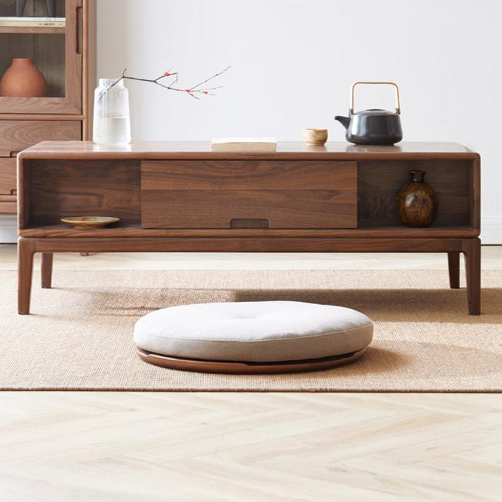 Modern Black Walnut and Ash Solid Wood Coffee Table - Stylish Living Room Furniture for Home Décor & Entertaining