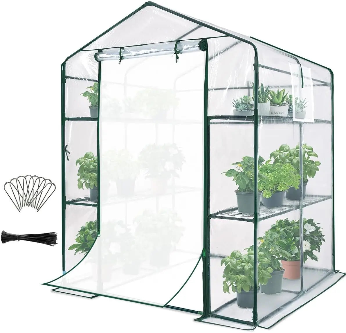 56x56x77 Walk-in Greenhouse for Plants - Portable Garden Greenhouse with Sturdy Frame & UV Protection - Perfect for Indoor/Outdoor Gardening, Seed Starting & Plant Protection