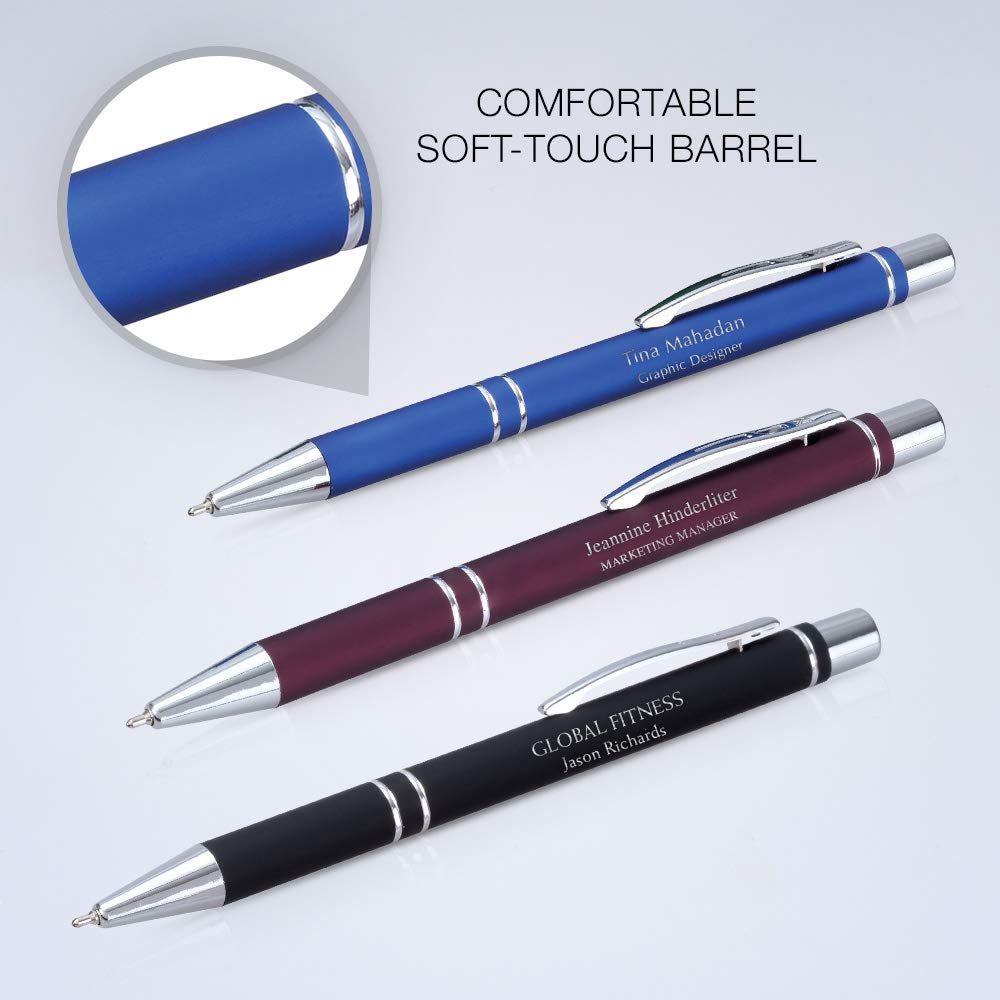 5 Custom Laser-Engraved Metal Ballpoint Gel Ink Pens - Free Personalization - Premium Corporate Gifts for Birthdays, Anniversaries, Graduations & Holidays - Perfect for Business Promotions, Client Appreciation & Special Occasions