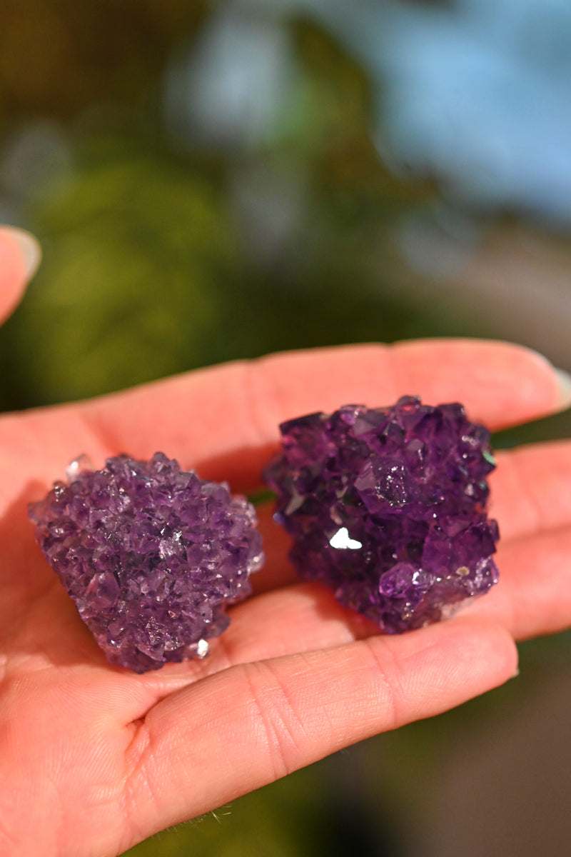 Natural Mini Amethyst Flower Cluster - Healing Crystal for Meditation, Home Decor & Jewelry Making | Perfect for Spiritual Gifts, Yoga Spaces & Crystal Collections