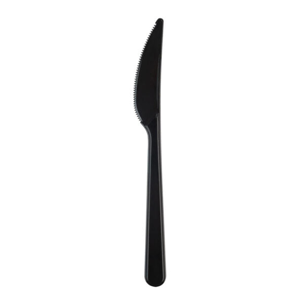 Premium Black Plastic Cutlery Set - 50-Piece Disposable Flatware Kit for Parties, Picnics & Catering | Durable & Elegant Basic Cutlery Collection