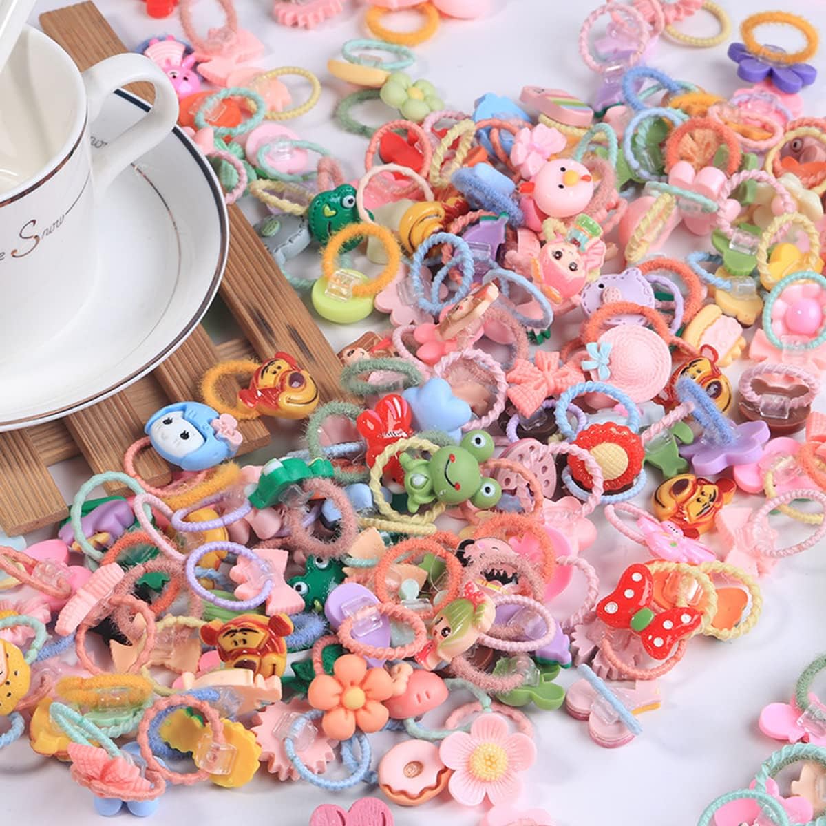 30 Pcs Elastic Hair Ties & Cute Baby Girls Hair Clips Set - Soft Headbands, Ponytail Holders for Toddlers, Cartoon Hair Accessories for Girls (Perfect for School, Playtime & Daily Styling)