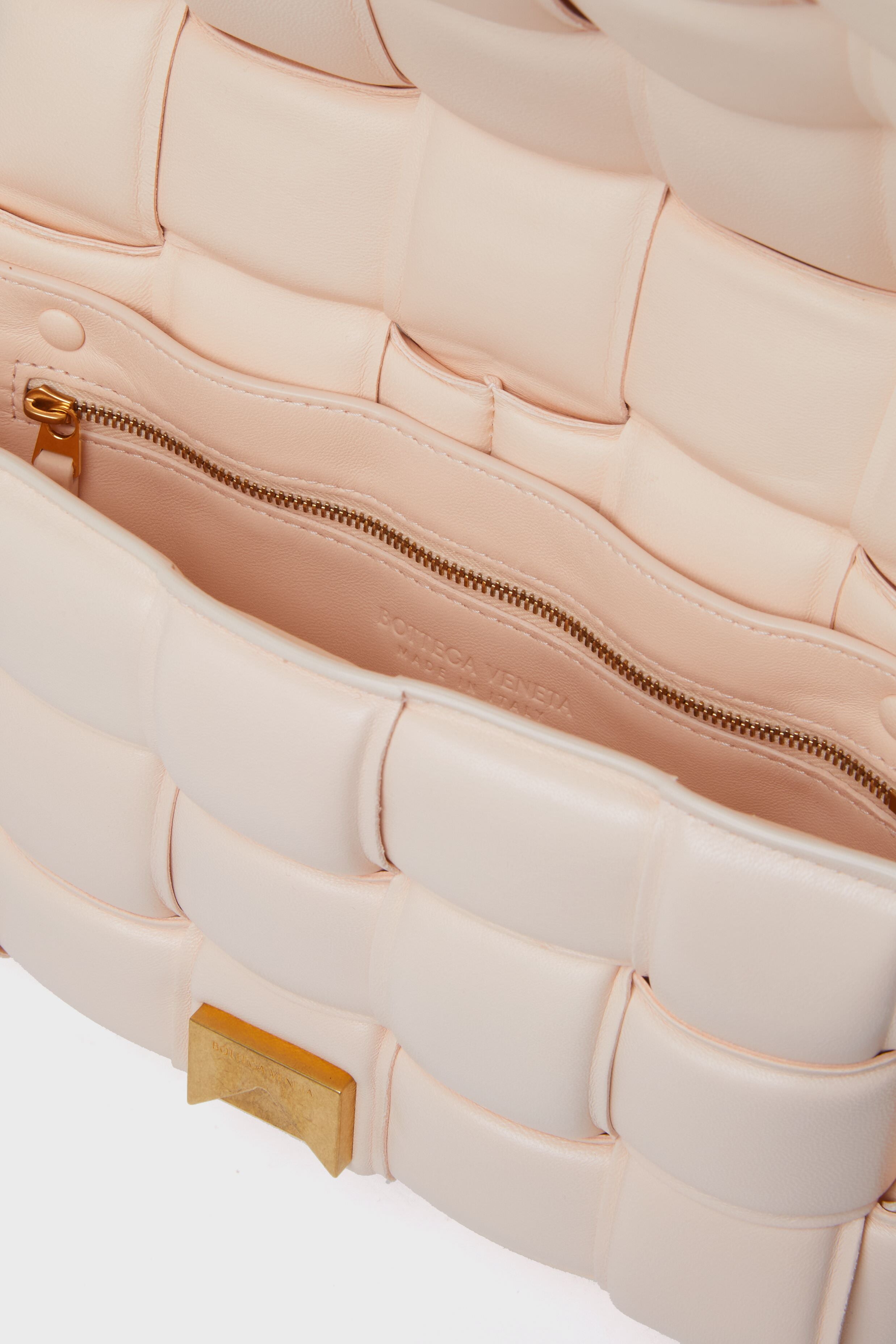 Bottega Veneta Pink Beige Maxi Intrecciato Cassette Bag - Luxury Leather Shoulder Bag for Women, Perfect for Work, Travel & Evening Events