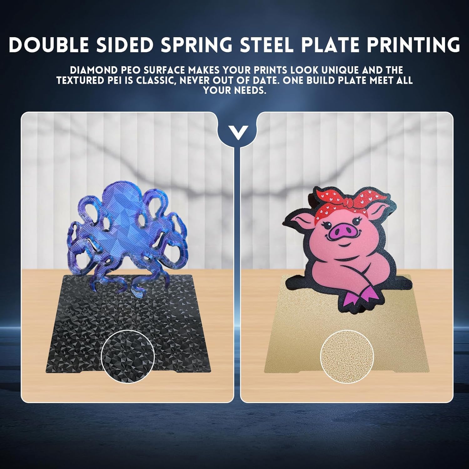 PEO PEI Build Plate for Prusa MK3 MK4 - Double Sided Spring Steel Sheet 241x253.8mm - Perfect for 3D Printing Smooth Layers