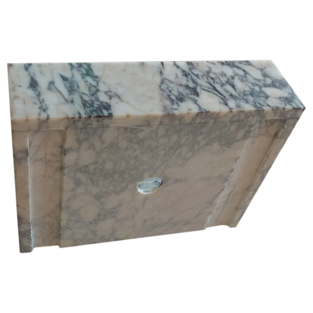 Premium Calacatta Viola Marble Rectangular Wall-Mounted Bathroom Sink Drain Cover - Elegant Matte Finish, Waterproof & Durable - Perfect for Modern Bathrooms, Powder Rooms & Luxury Vanities