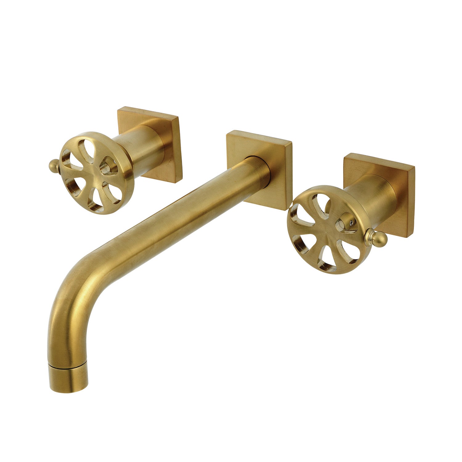 Belknap KS6027RX Brushed Brass Roman Tub Faucet - 2 Handle 3 Hole Wall Mount Bathroom Fixture for Luxury Spa & Soaking Tub Experience