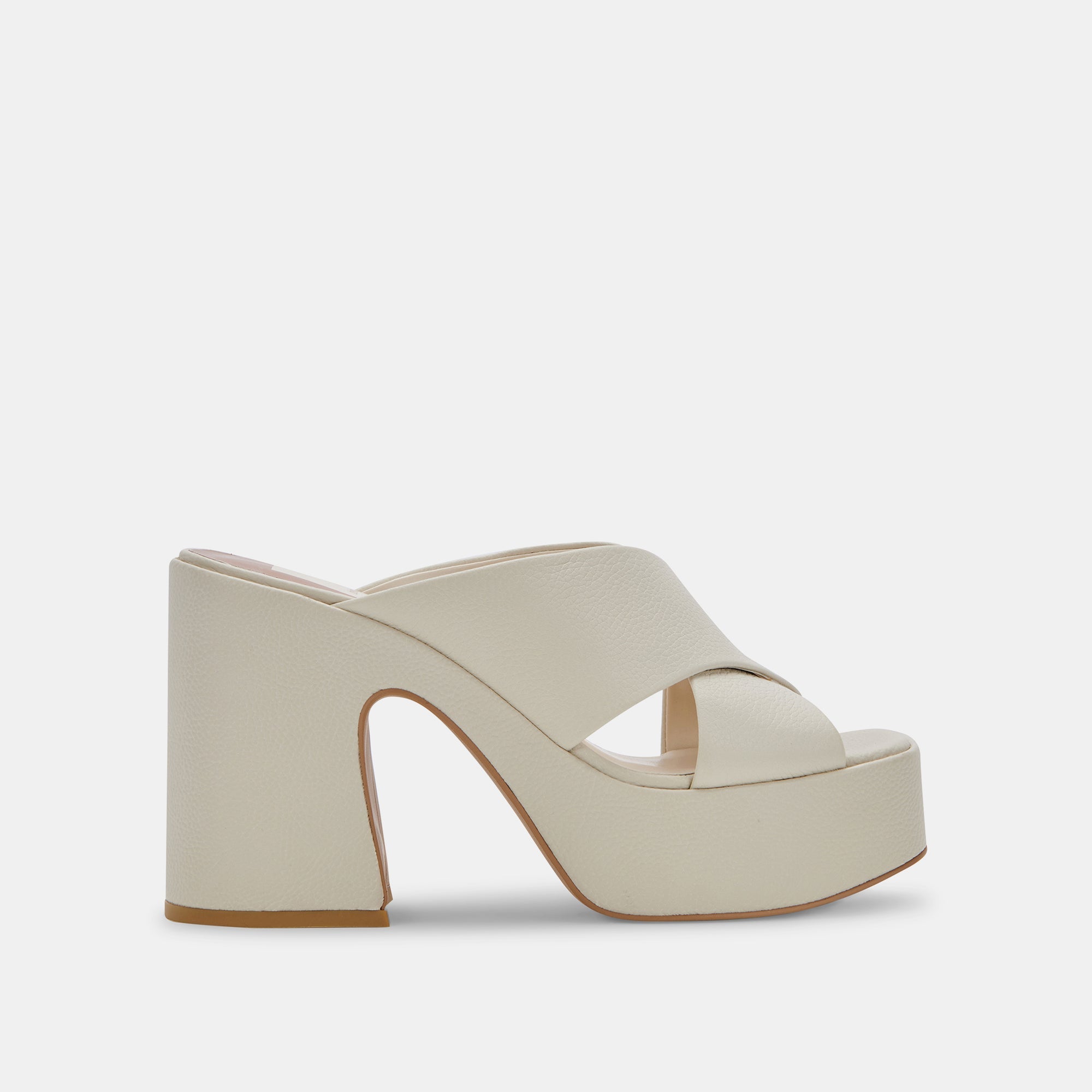 WONDER HEELS IVORY LEATHER Women's Comfortable Block Heel Sandals for Wedding & Party | Breathable Soft Leather Summer Dress Shoes for Brides & Bridesmaids