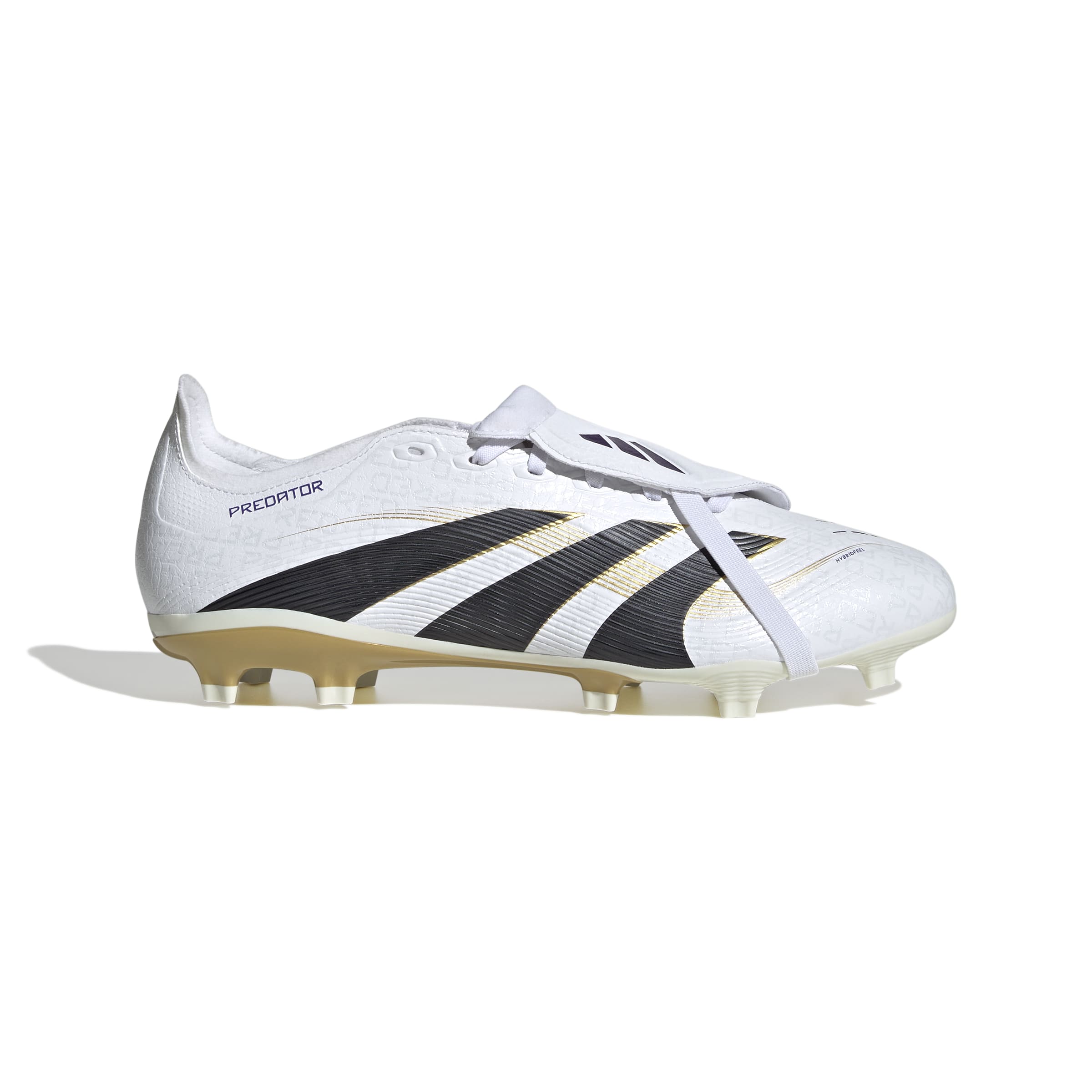 Adidas Predator League FG Soccer Cleats for Men - White/Black/Gold Metallic - Fold Over Tongue Design for Enhanced Fit - Perfect for Competitive Matches & Training Sessions