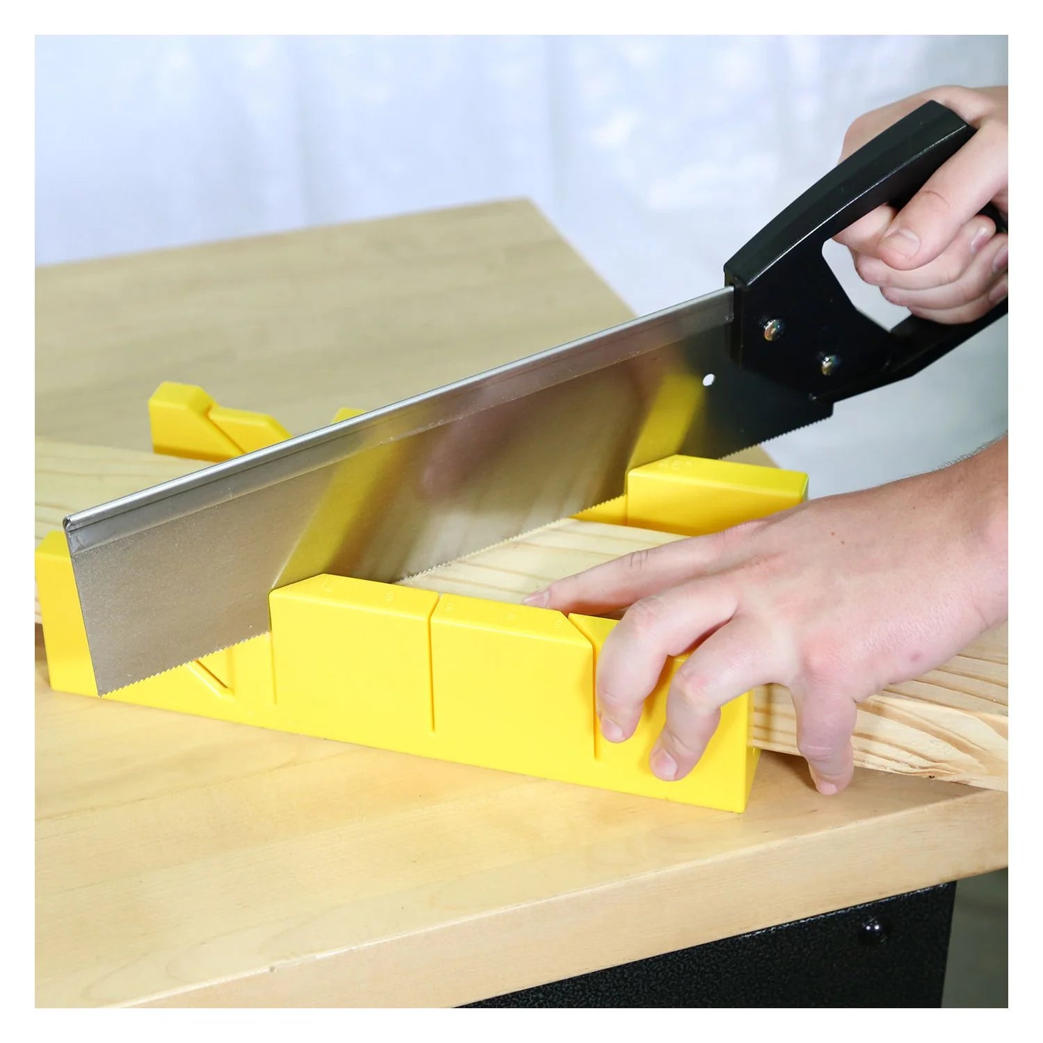 GreatNeck 12 Inch Miter Box with 14 Inch Back Saw - Reinforced Steel Back Saw for Precise Wood Cutting | Includes Degree Cutting Guide (BSB14) | Perfect for DIY Projects, Carpentry & Home Renovations