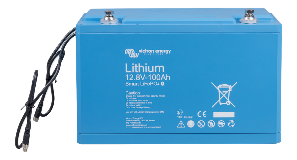 12.8V 100AH LiFePO4 Deep Cycle Battery - Smart Lithium Iron Phosphate Battery for Solar Power, RV, Marine & Off-Grid Applications