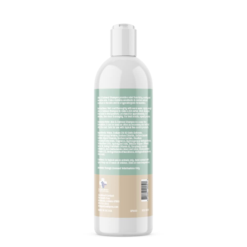 Aloe & Oatmeal Dog Shampoo for Sensitive Skin - Hypoallergenic Itch Relief & Moisturizing Shampoo & Conditioner - Soap-Free Formula for Dry, Itchy Skin - 16 oz - Perfect for Allergy-Prone Dogs & Post-Bath Comfort