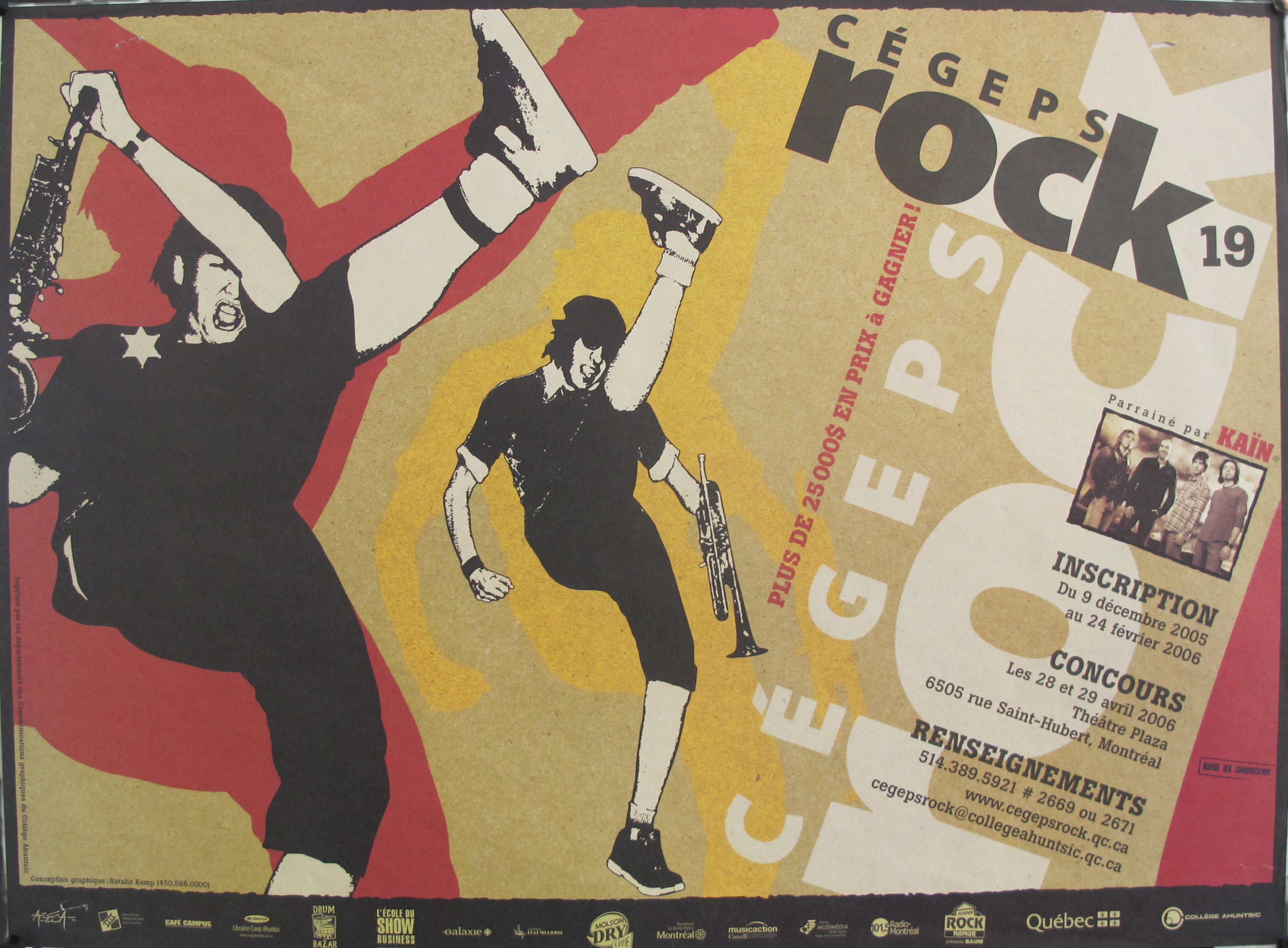 2006 Original Quebec CÉGEPS Rock Competition Vintage Poster - Perfect for Music Lovers, Retro Decor & Collectors - Ideal for Bedroom, Office & Bar Wall Art