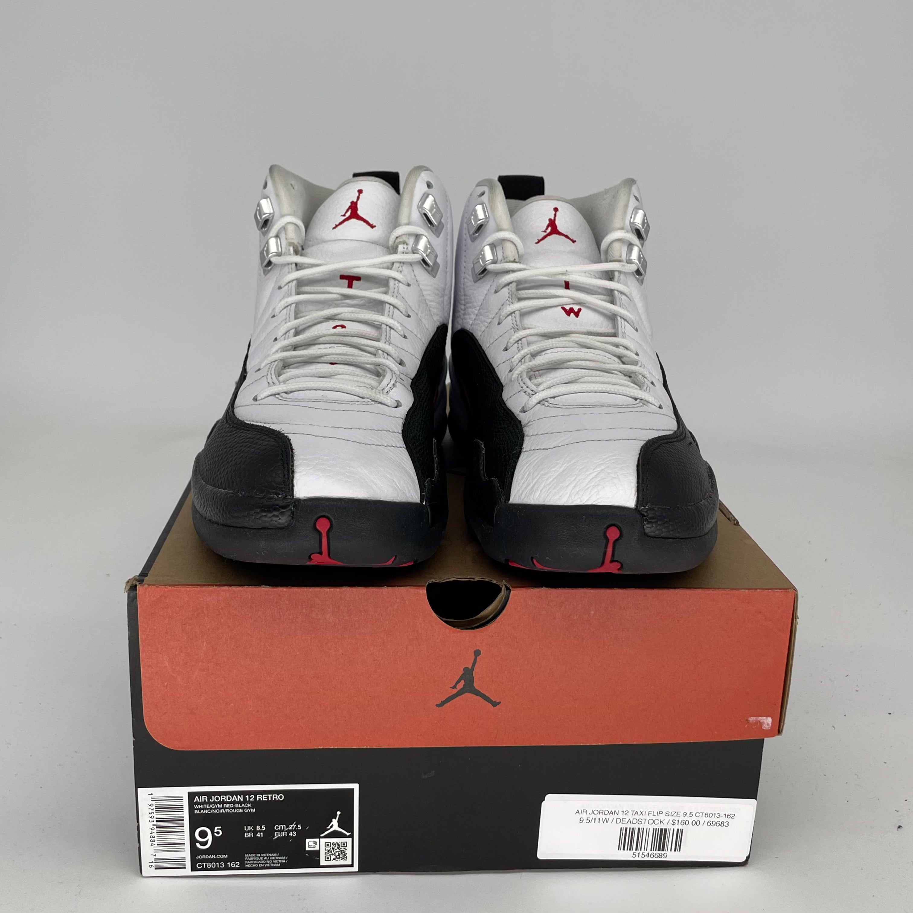 AIR JORDAN 12 TAXI FLIP Basketball Shoes Men's Size 9.5 - Retro CT8013-162 Sneakers for Streetwear & Casual Outfits