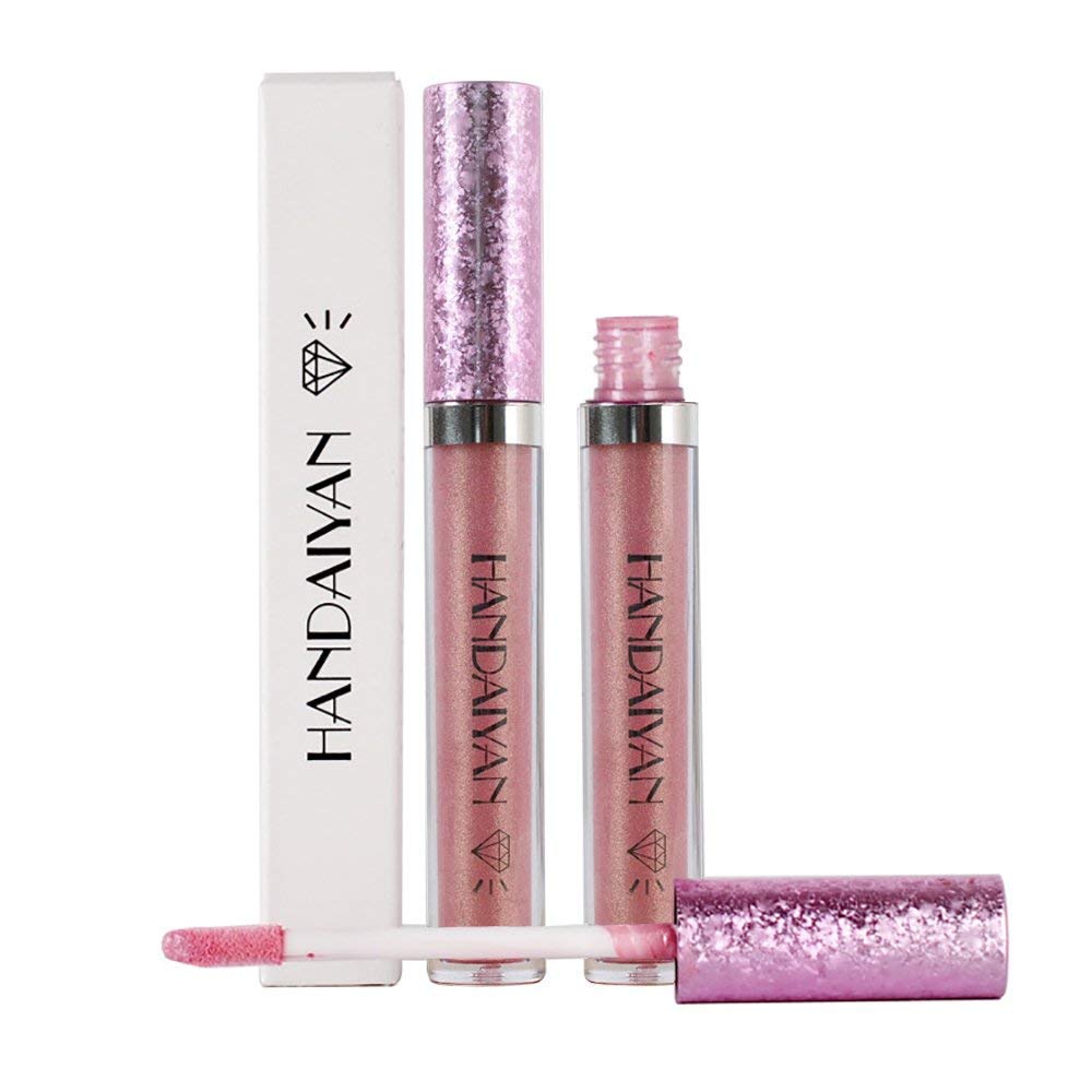 Metallic Diamond Liquid Glitter Lipstick - Long Lasting Non-Stick Lip Gloss with Shimmer Finish for Parties, Night Out & Special Occasions (Color B)