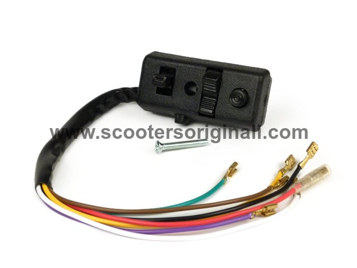 Vespa P Series Light Switch - 6V 7-Wire Motorcycle Electrical Part for Classic Scooter Restoration & Custom Builds