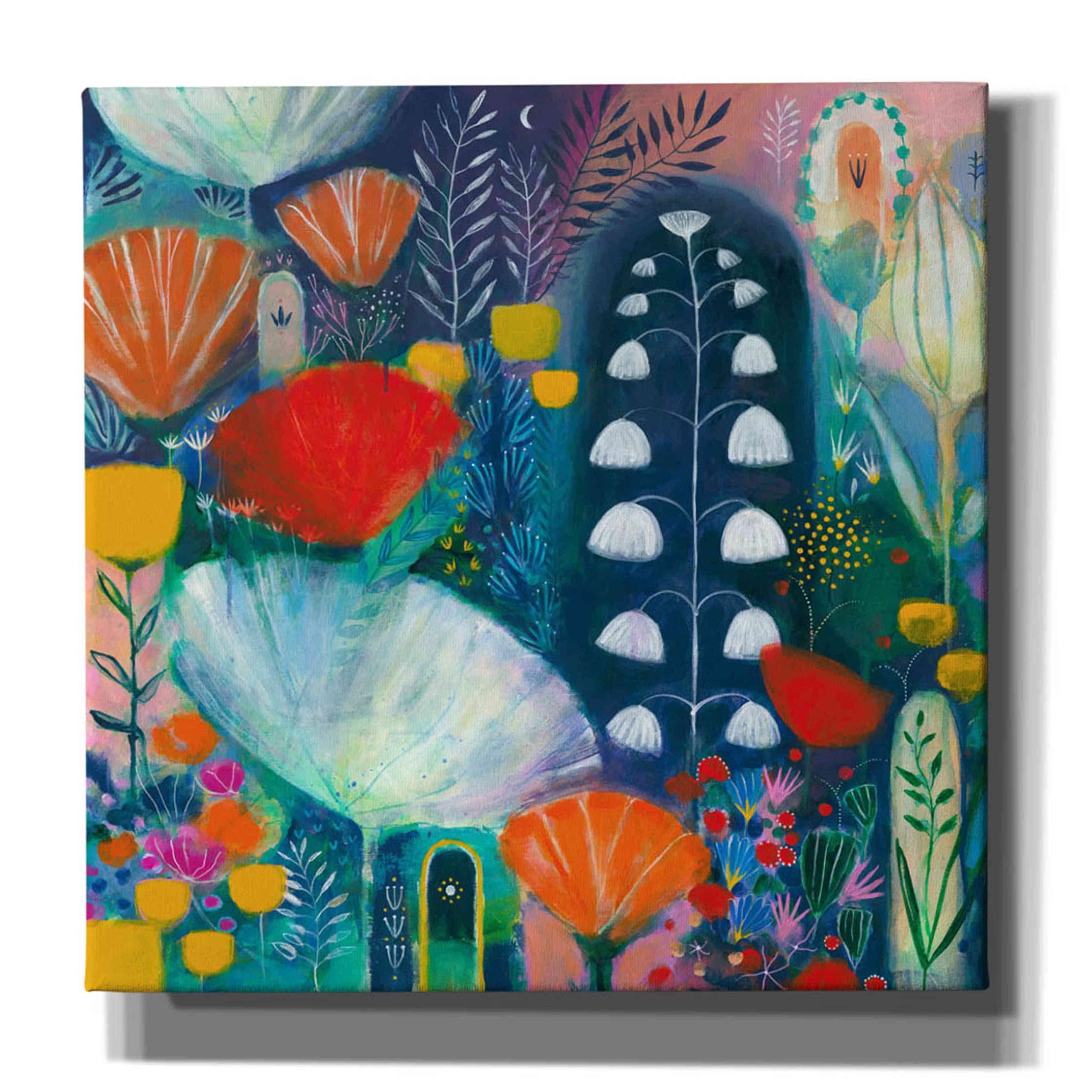 Epic Graffiti 'Nuit Blanche' by Corina Capri - 37x37 Inch Giclee Canvas Wall Art Print - Modern Abstract Painting for Living Room, Bedroom & Office Decor