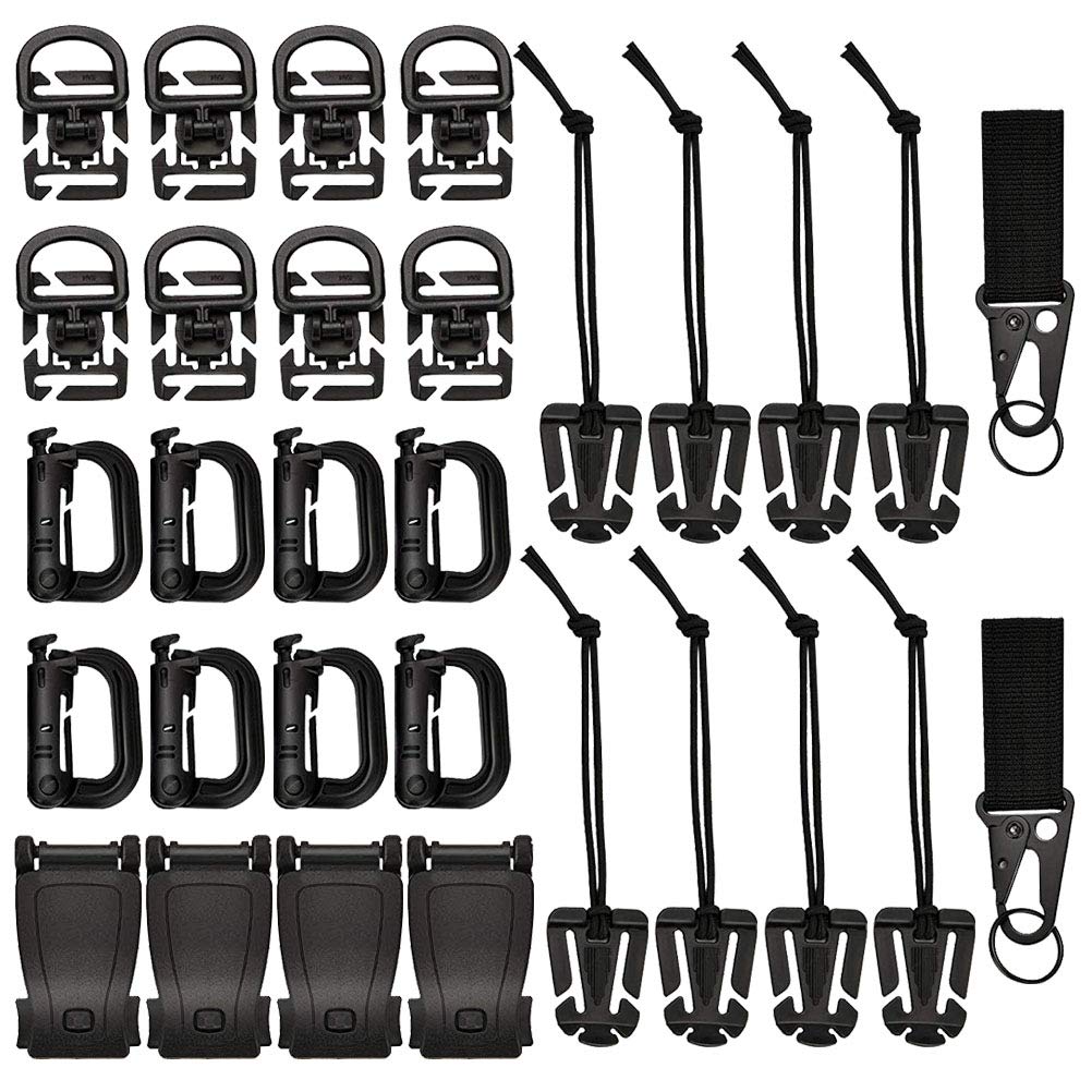 Haploon 30PCS MOLLE Tactical Gear Clips for Backpacks - Outdoor & Military Use