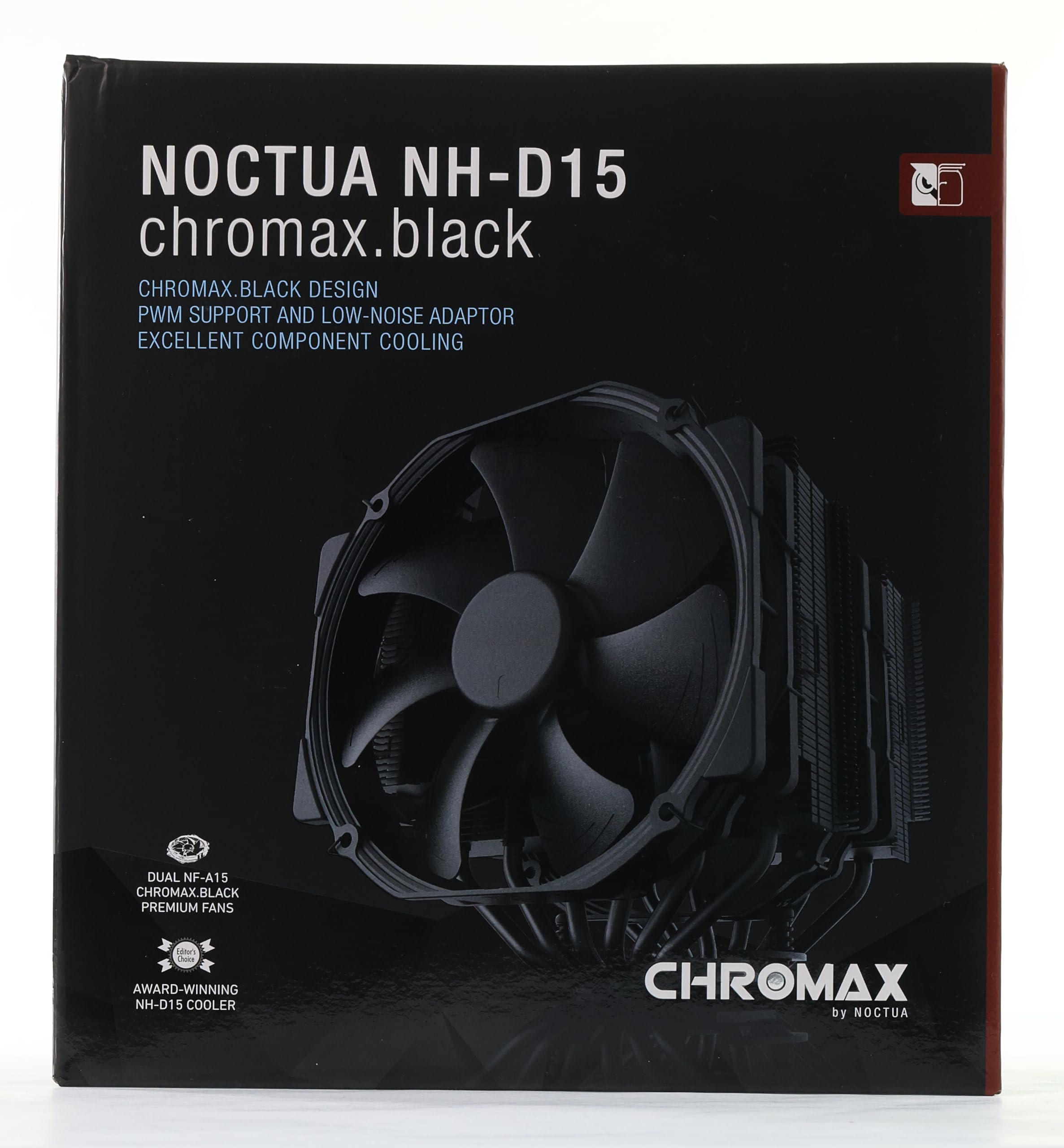 Noctua NH-D15 chromax.Black Premium Dual Tower CPU Cooler with 140mm Fans - High Performance Air Cooling for Gaming PC, Workstation & Overclocking - Quiet Operation & Black Aesthetic Design