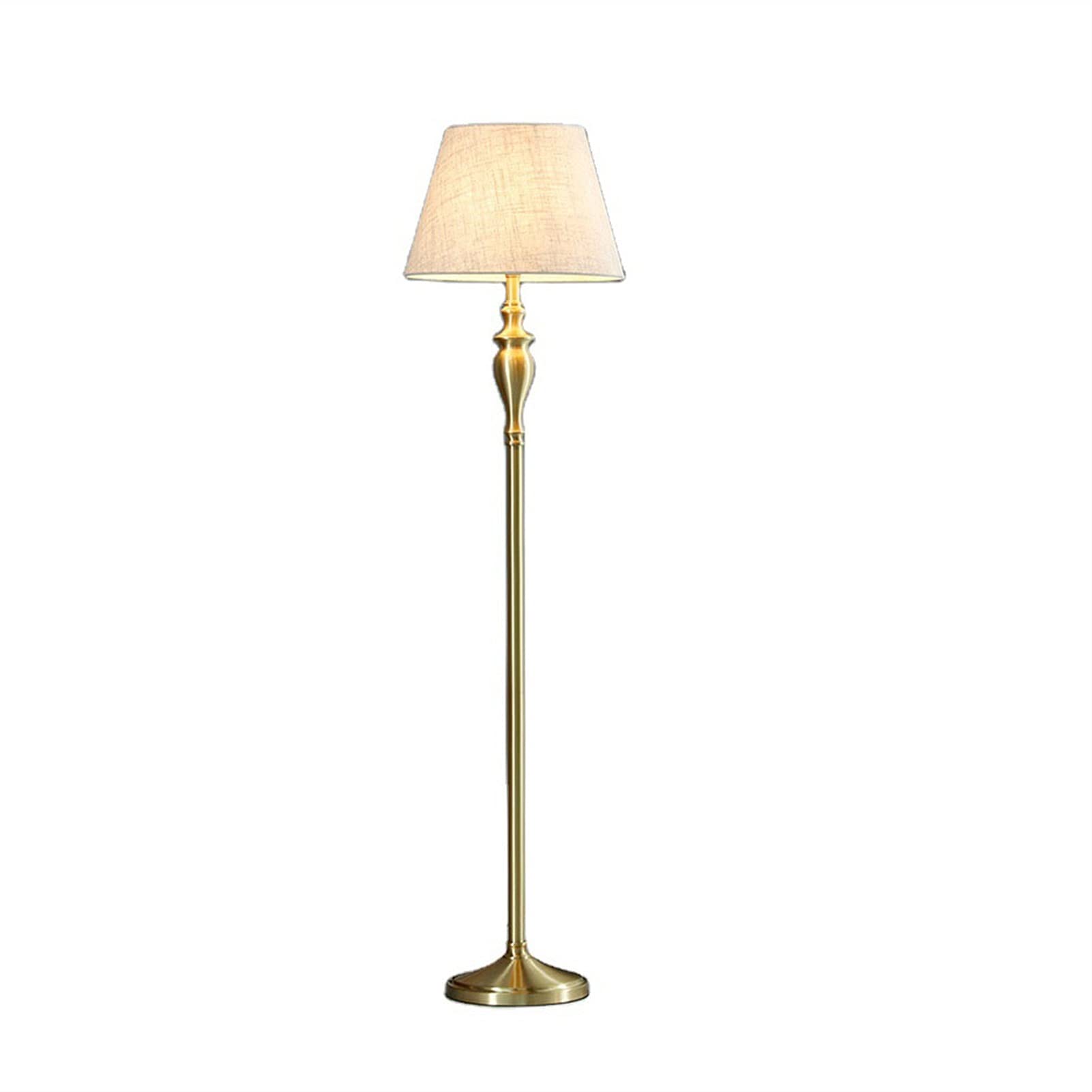 Modern Brass Floor Lamp for Office, Living Room & Bedroom - Adjustable Standing Reading Light with Decorative Lamppost Design | Perfect for Home Office, Study Nook & Cozy Reading Corner