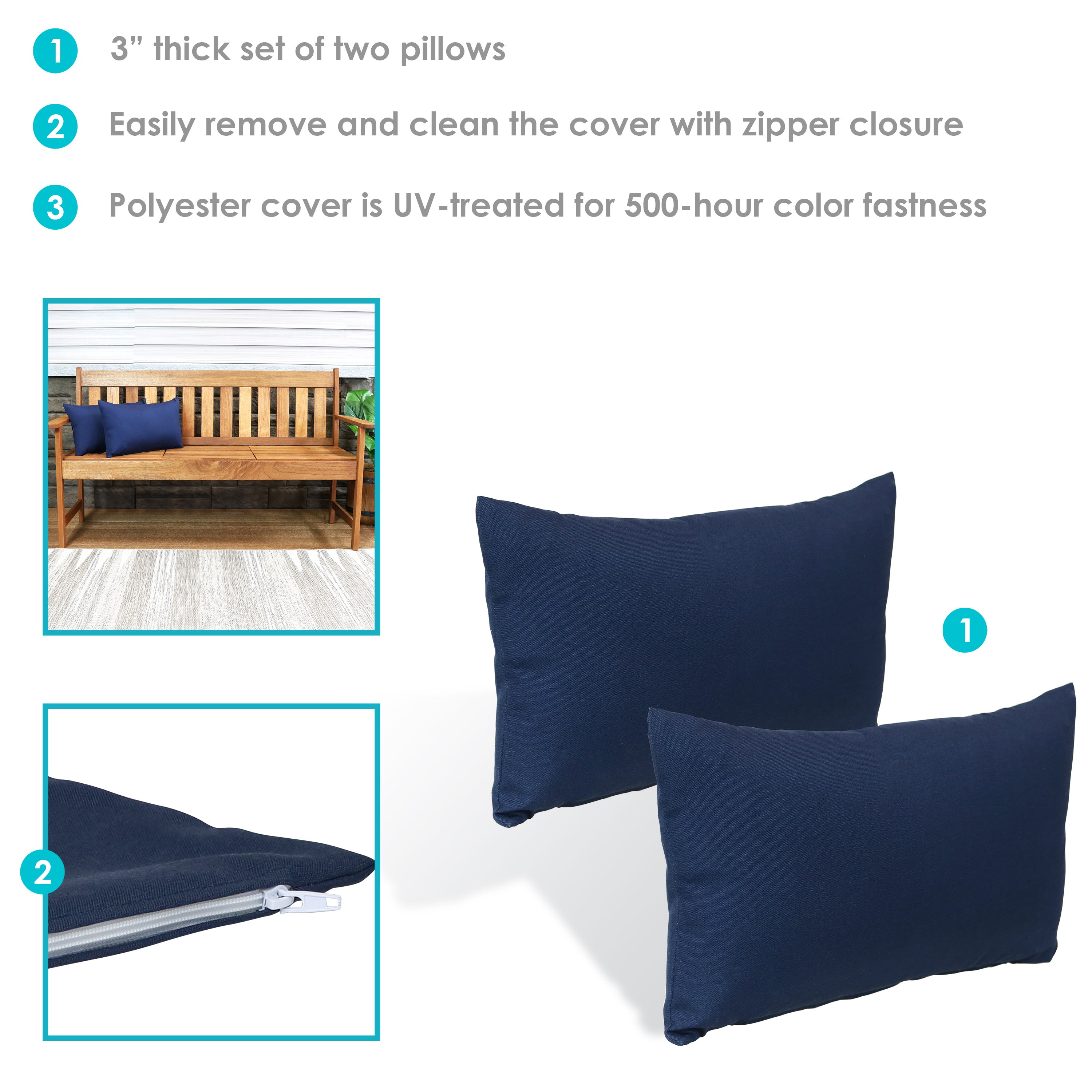 Stylish Sunnydaze Indoor & Outdoor Decorative Throw Pillow Covers - Perfect for Patio, Living Room & Bedroom Decor