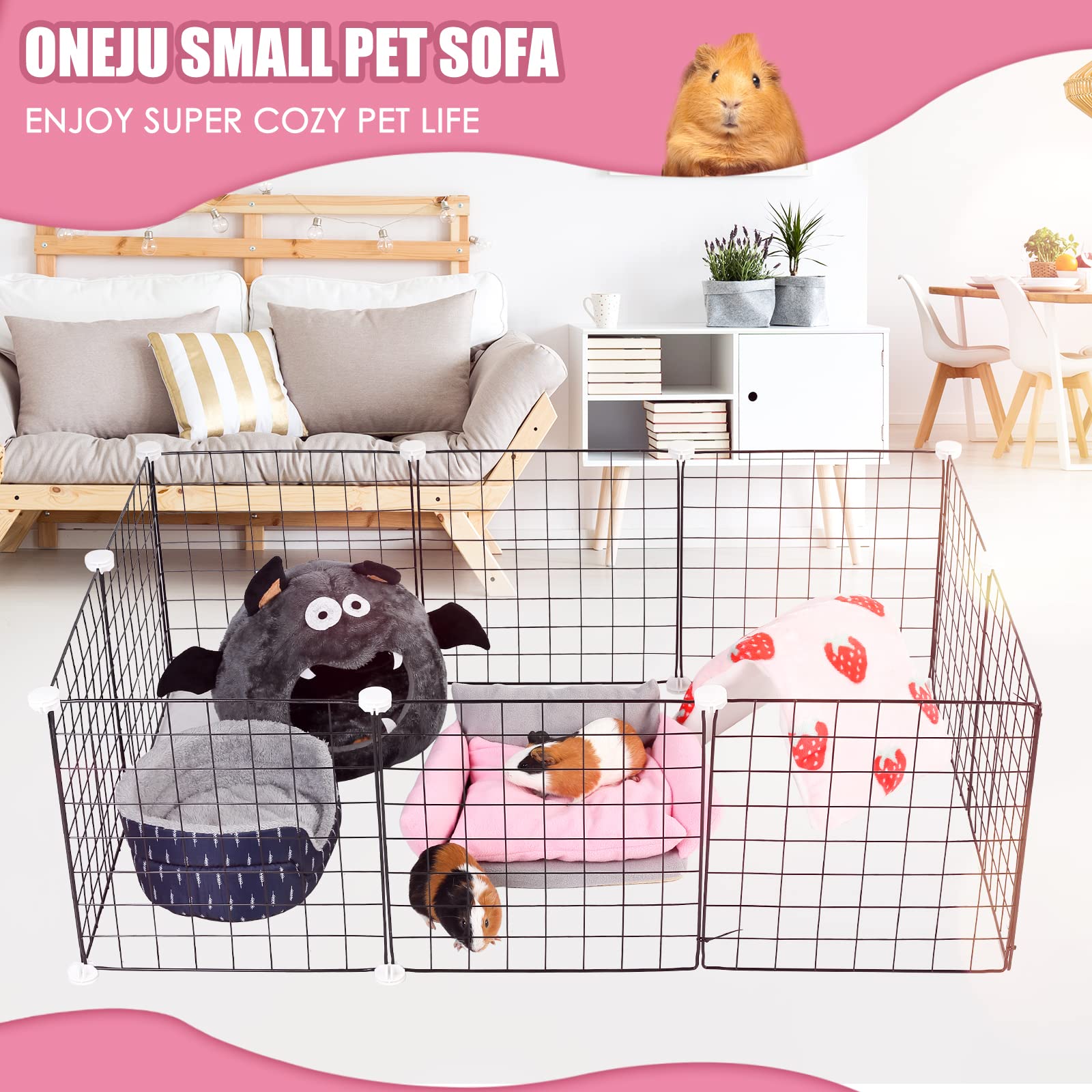 Cozy Guinea Pig Sofa with Removable Cushion - Perfect for Small Pets & Playtime