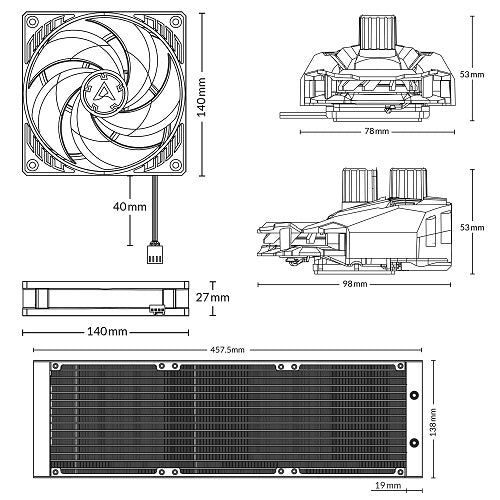 Liquid Freezer II 420mm All-in-One CPU Liquid Cooler - High Performance Water Cooling System for Gaming PCs and Workstations