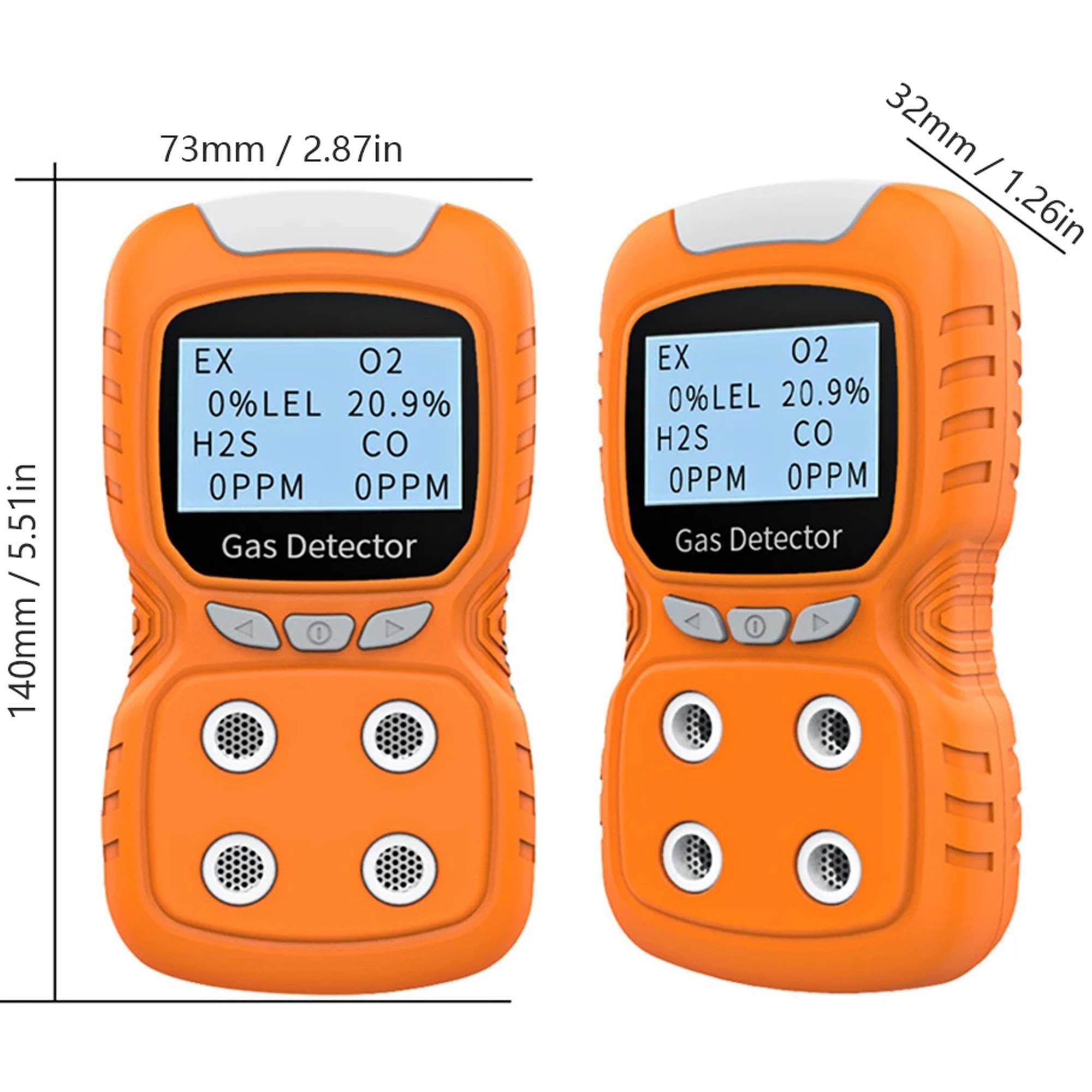 Portable 4-in-1 Combustible Gas Leak Detector - Rechargeable Natural Gas Tester with O2, CO, H2S & LEL Sensors - LCD Display Gas Analyzer for Home Safety & Industrial Use