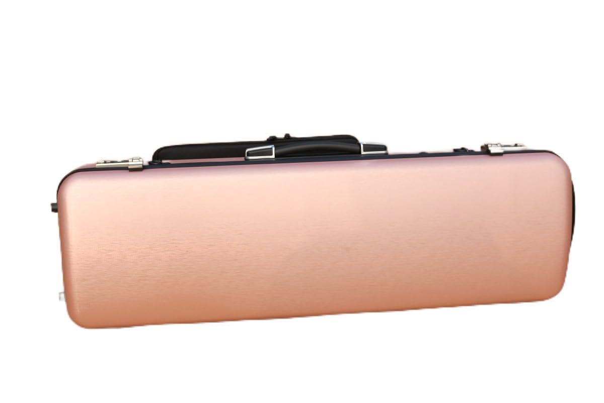 Premium 4/4 Full Size Violin Case - Carbon Fiber Hard Shell with Durable Handles & Backpack Straps - Internal Storage & Music Sheet Pocket (Rose Gold, Combination Lock) - Perfect for Professional Musicians, Students & Travel Performances